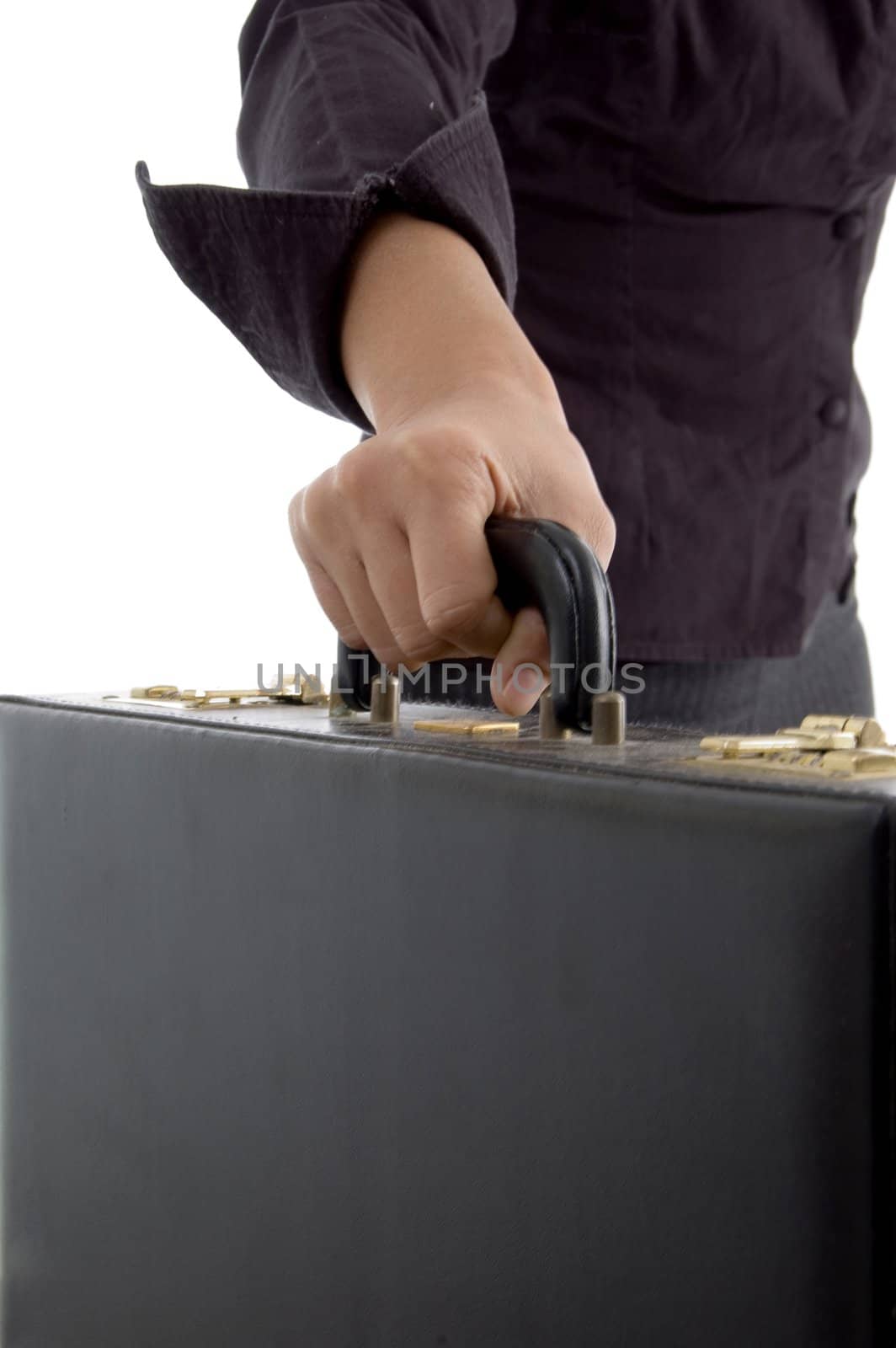 `office bag handling with white background