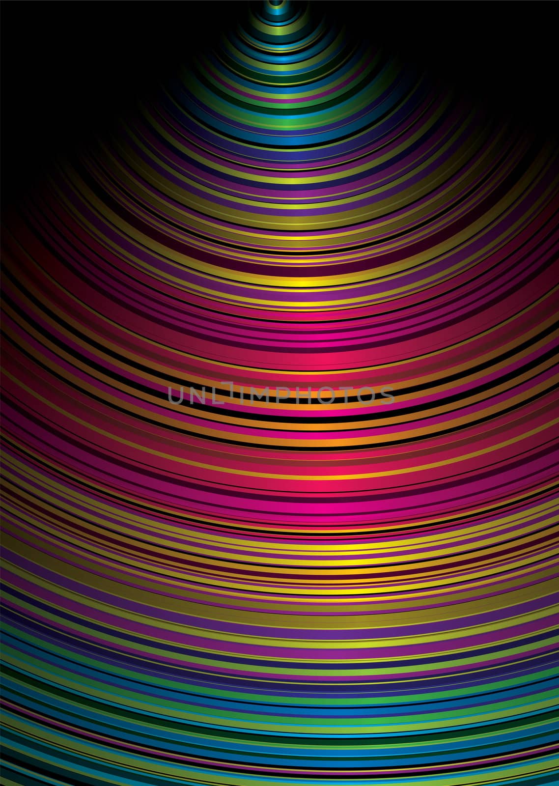 Brightly coloured rainbow background with a circular design