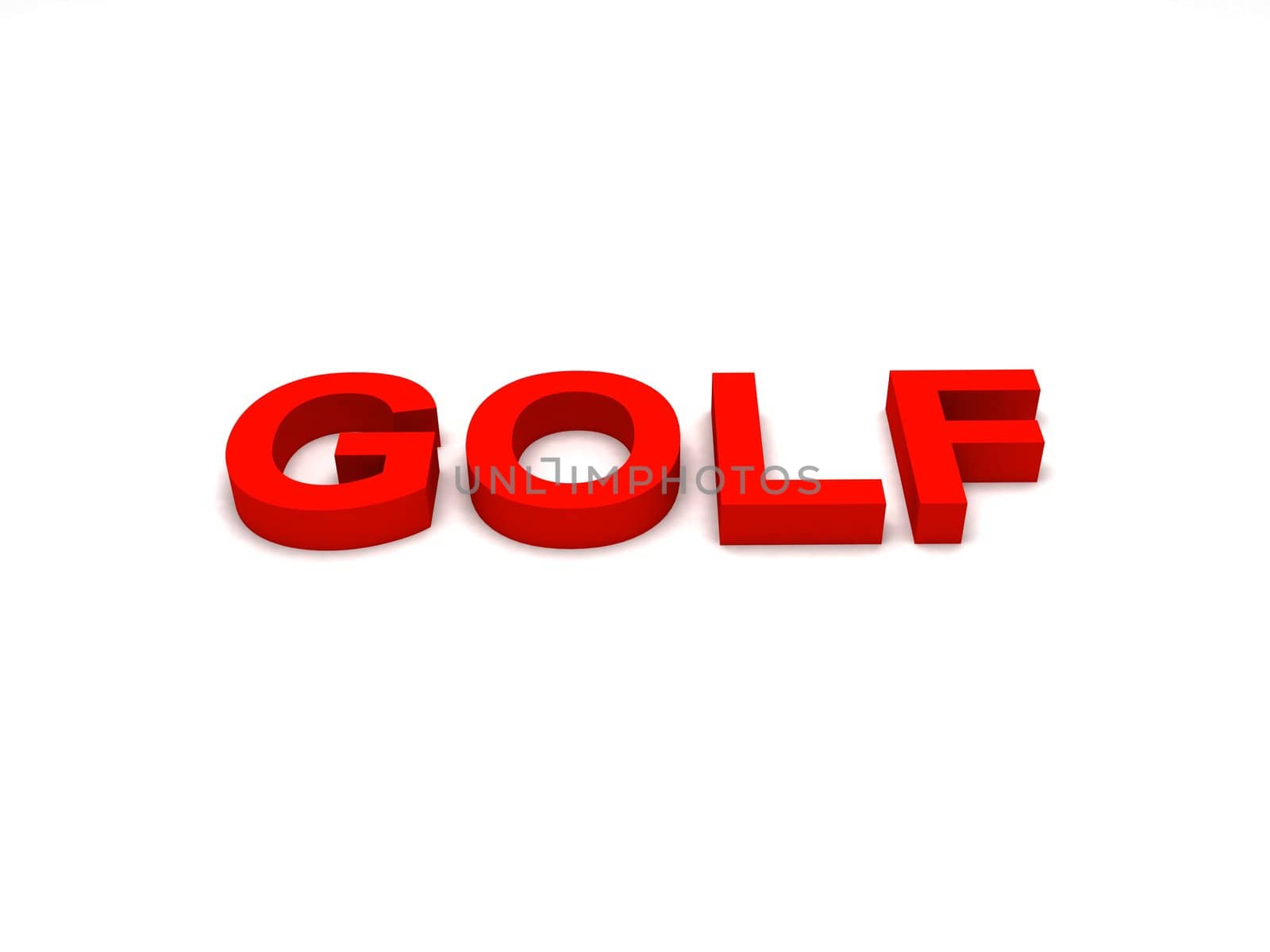 flat view of three dimensional golf text 



