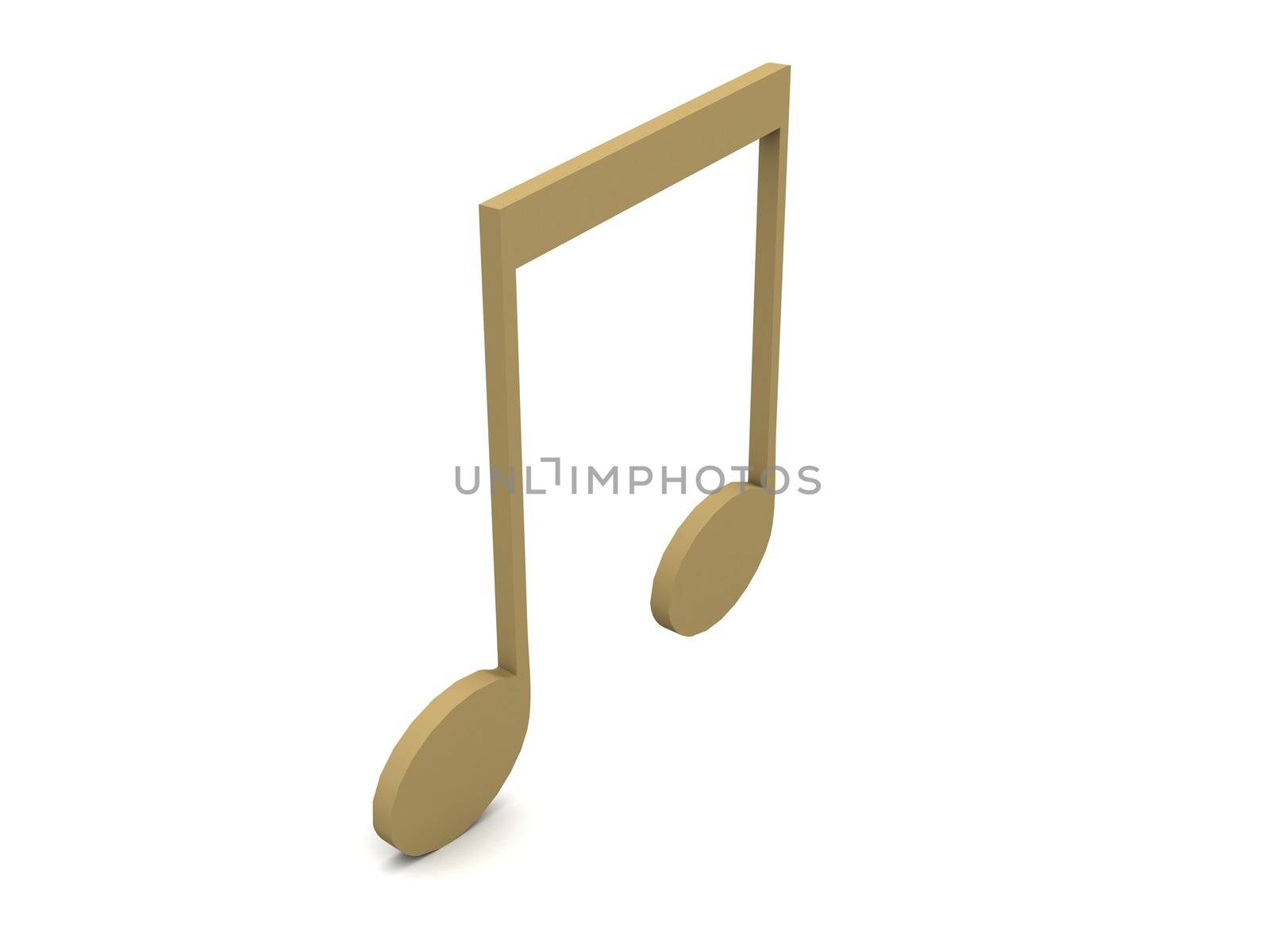 side view of three dimensional musical note