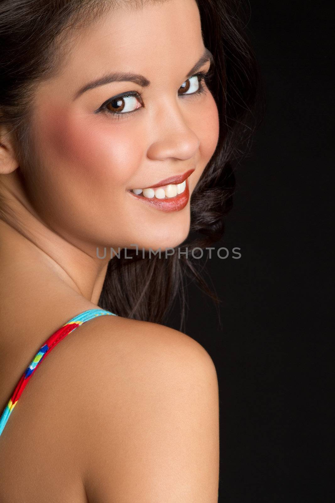 Beautiful asian woman smiling