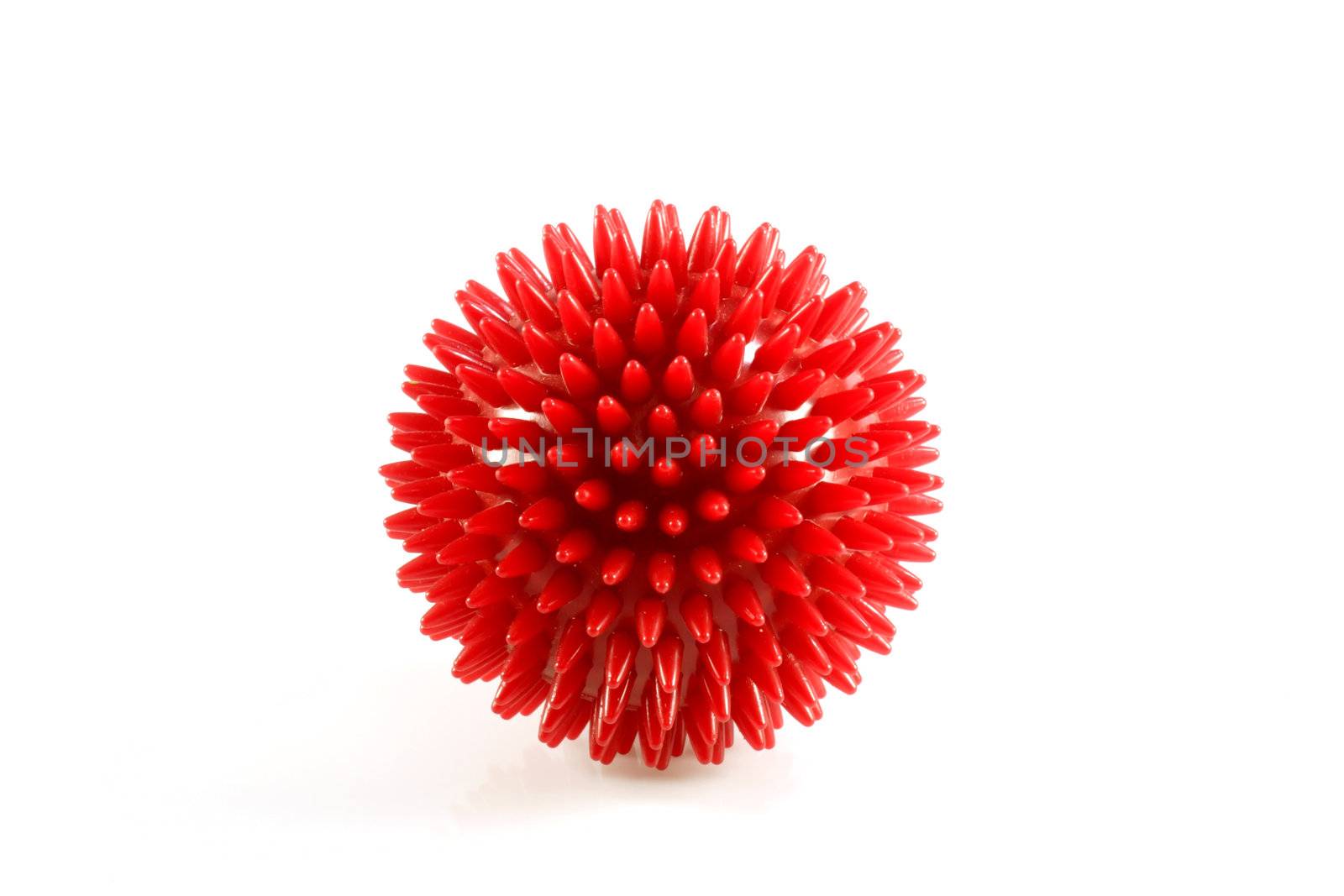 Red massge ball on white background
