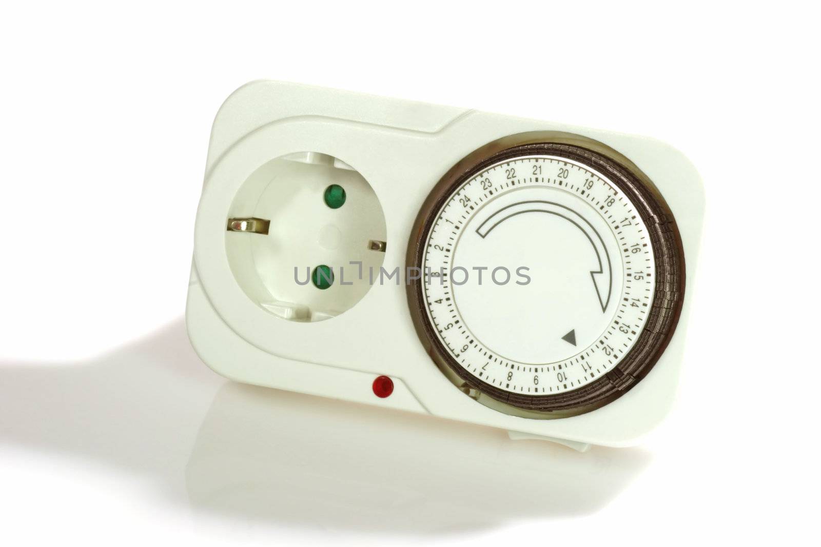 Black and white time switch on bright background
