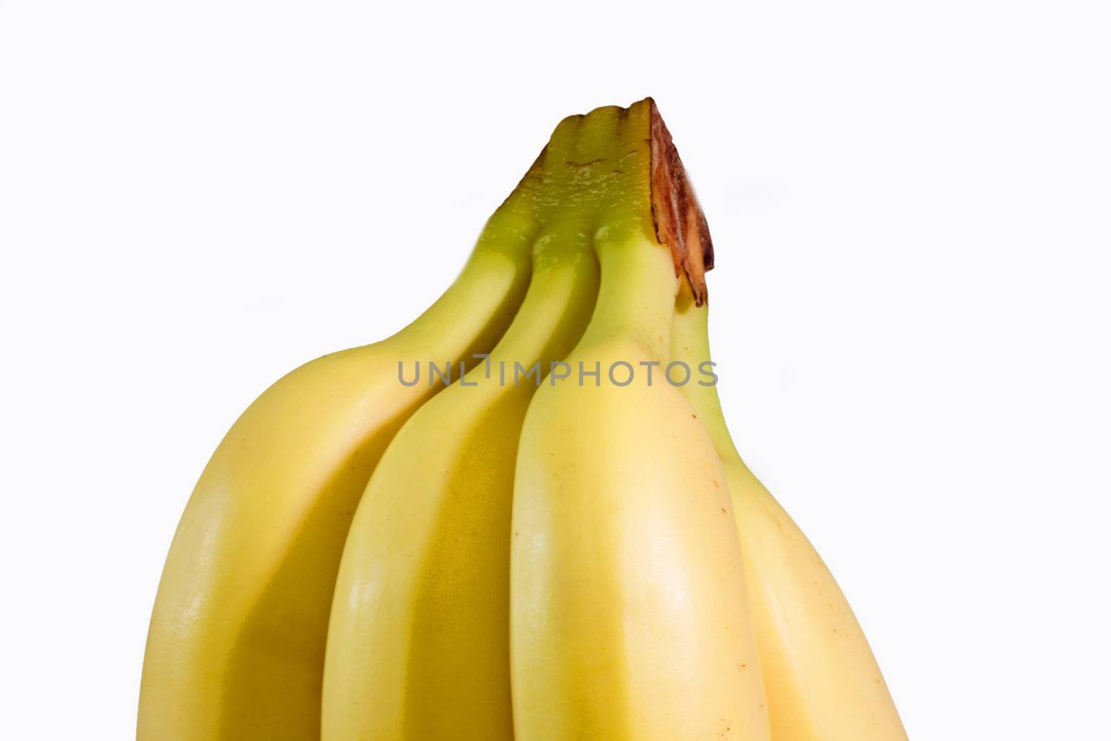 A bunch of ripe bananas - isolated on white background