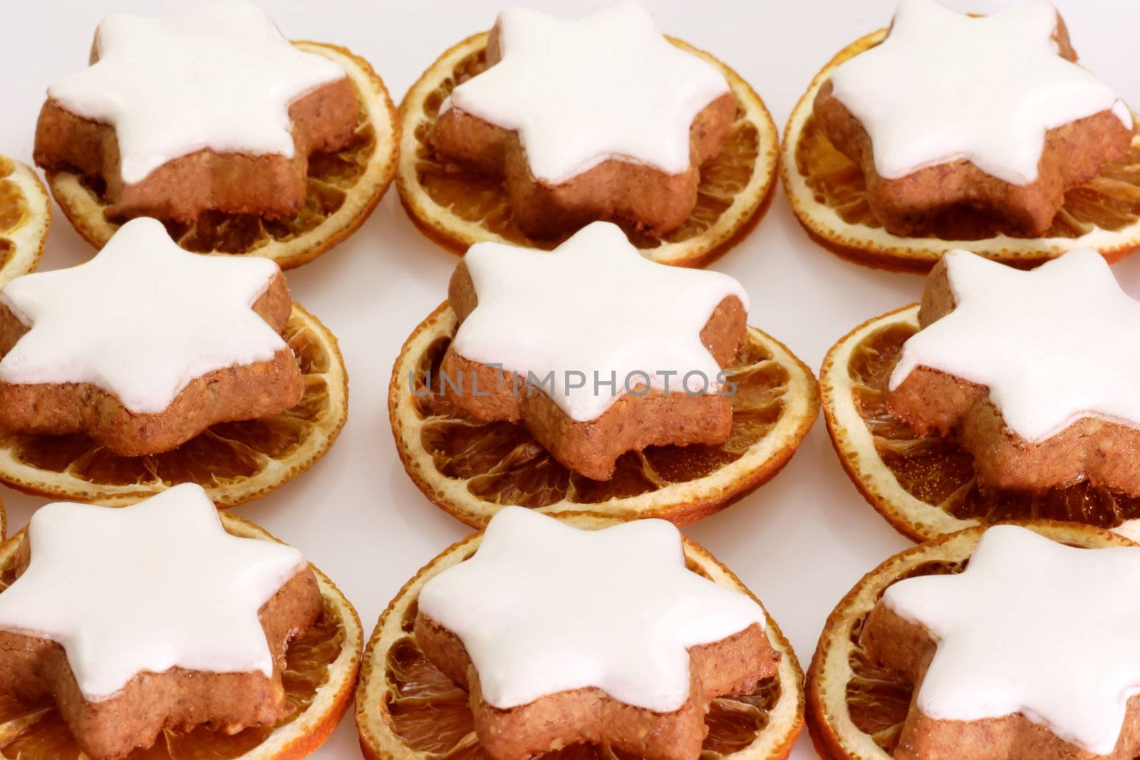 Close up of resh baked cinnamon cookies