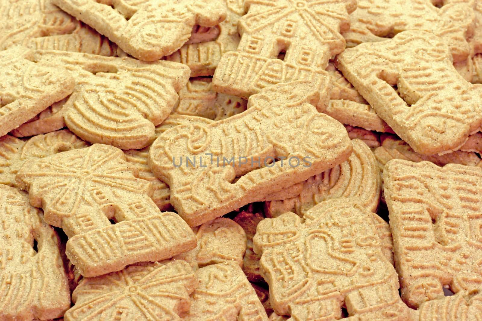 Close up of spice cookies as background