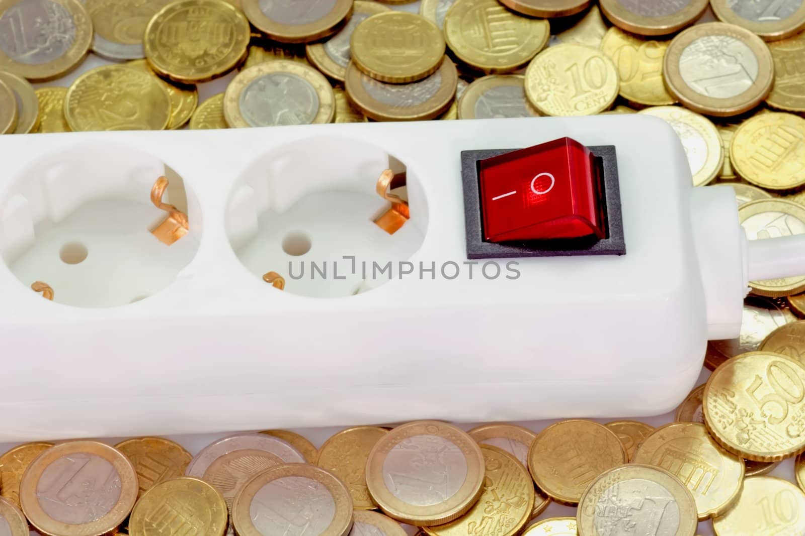 Power strip on euro coins