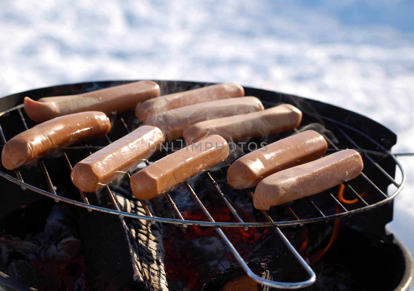 sausages on a grill by mojly
