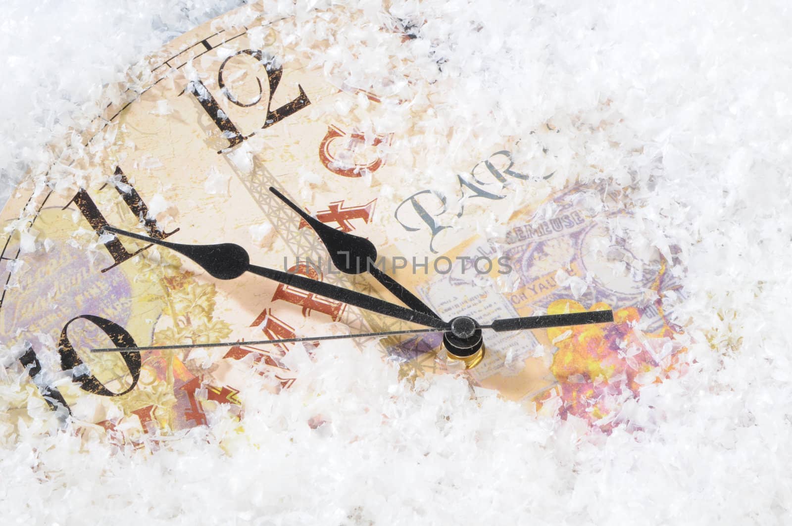 Christmas Time Clock under snow by dyoma