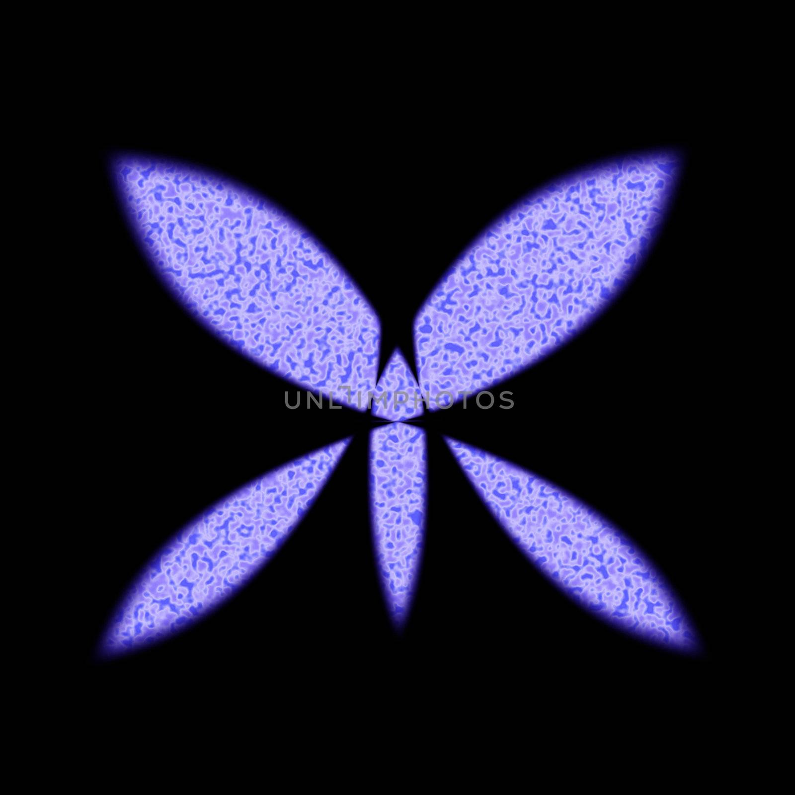 abstract blue butterfly over black
