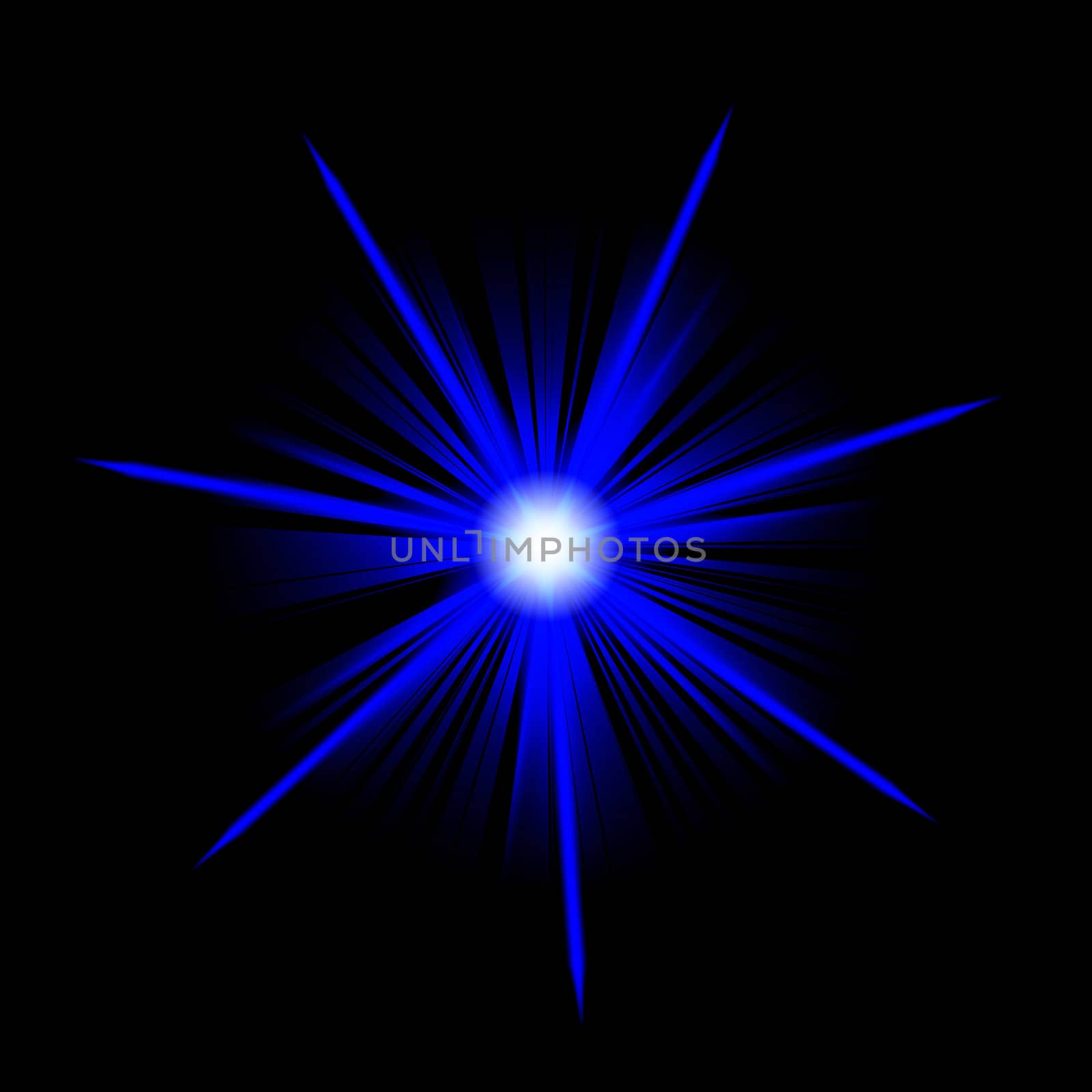  blue star or supernova over black