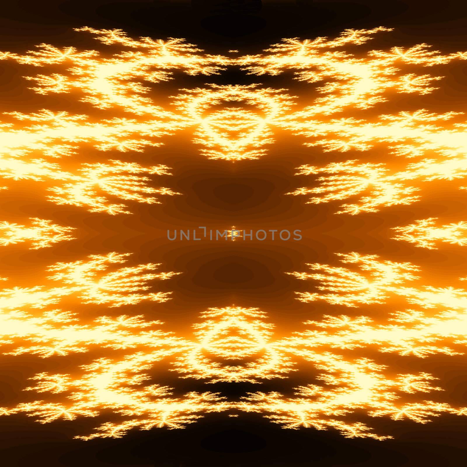 abstract fractal background in golden tones over black, based on the Julia fractal