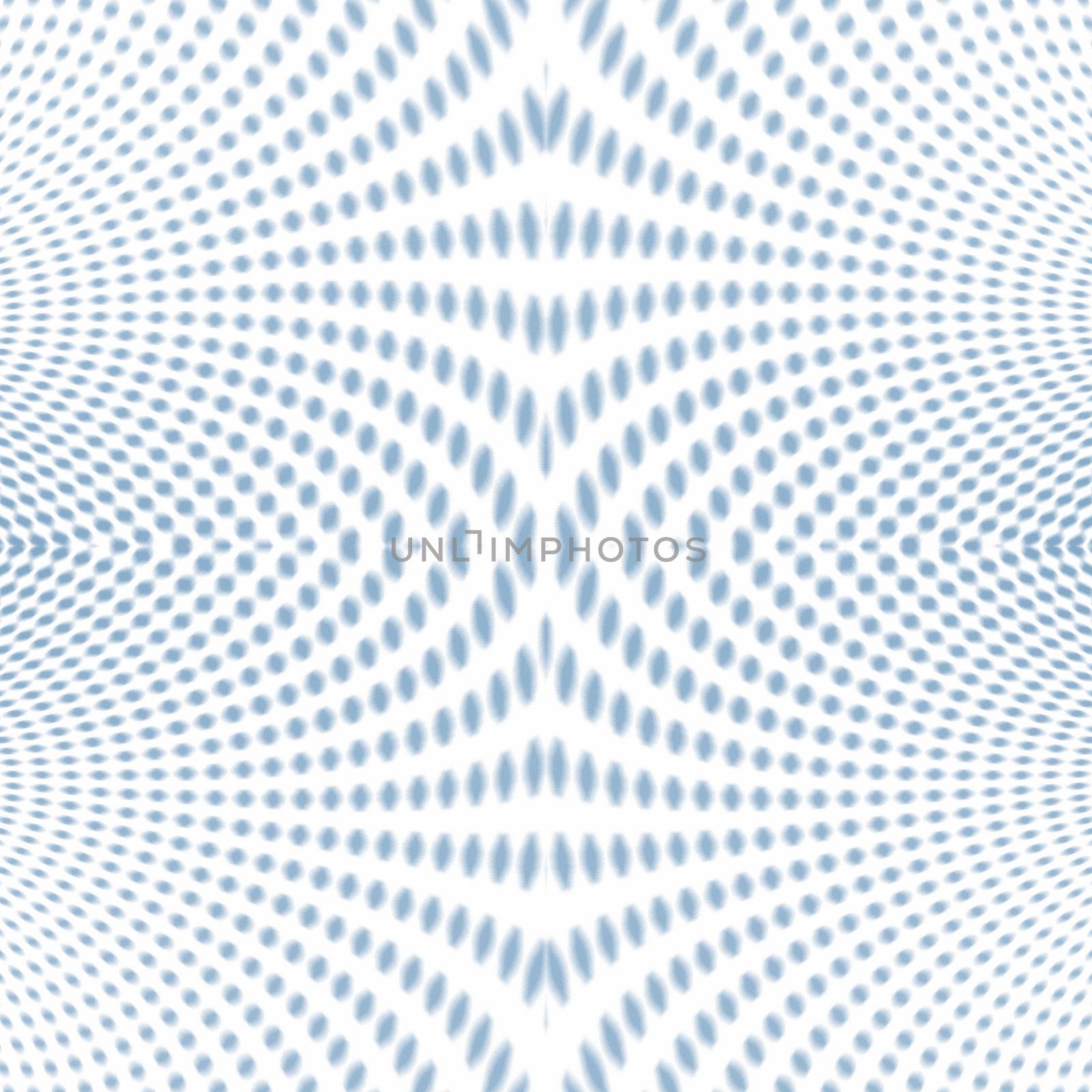 Psychedelic halftone blue pattern with little dots and some zoom blur applied 