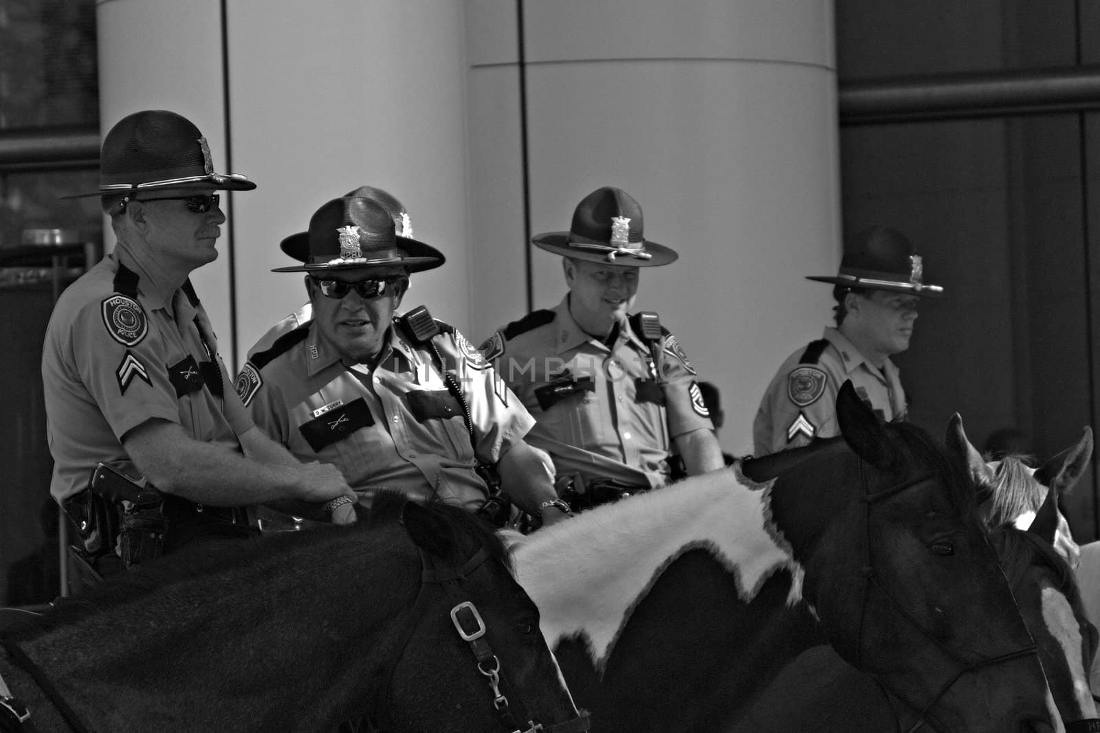 Houston Police on patrol at the protest by the Rainforest Coalition at the annual Chevron board meeting.