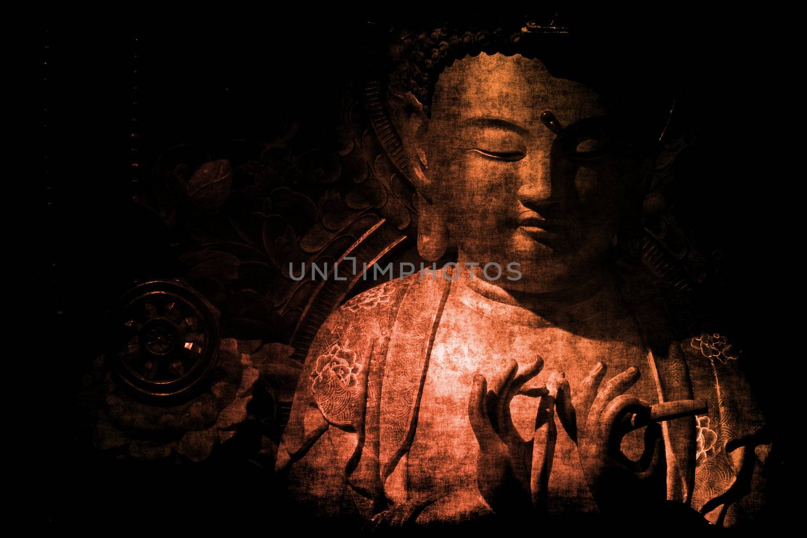 Chinese Temple Abstract Background Wallpaper in Color Tones