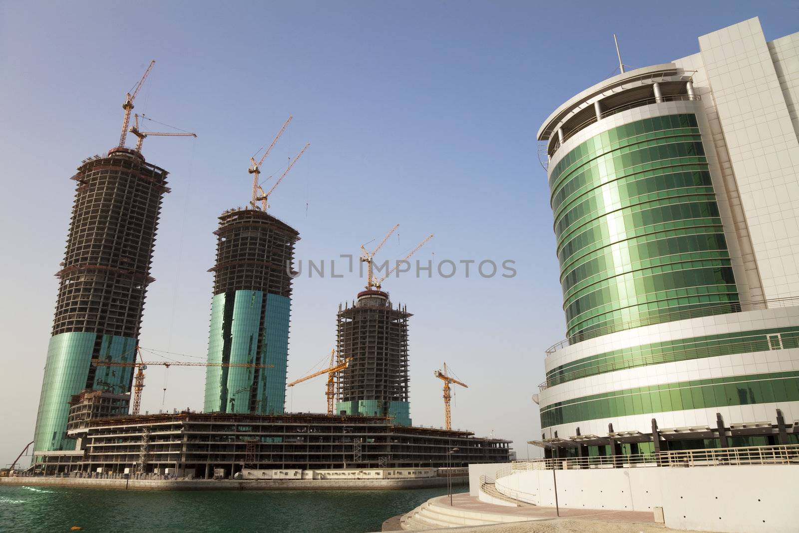 Image of buildings under construction at Manama, Bahrain.