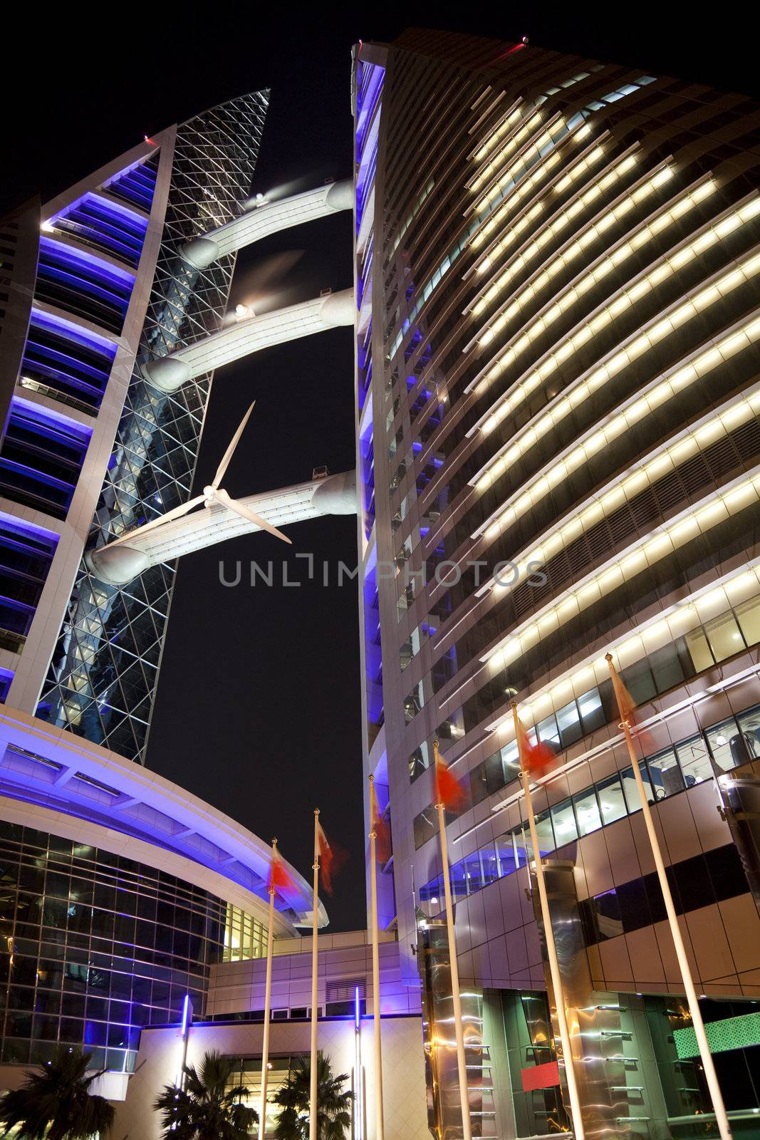 Bahrain World Trade Center at Night, Manama, Bahrain by shariffc