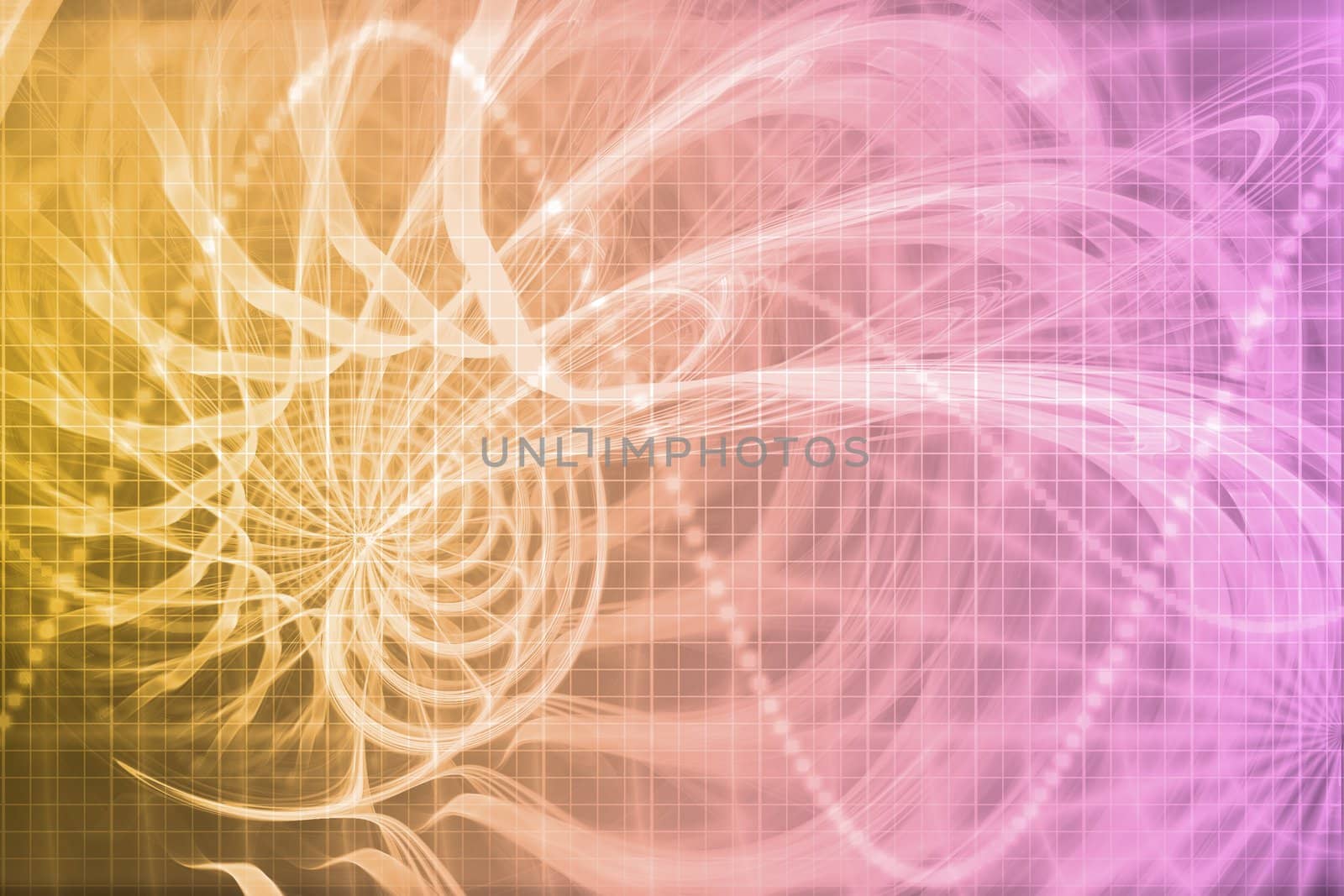 Alien Portal Abstract Background With Futuristic Data Grid