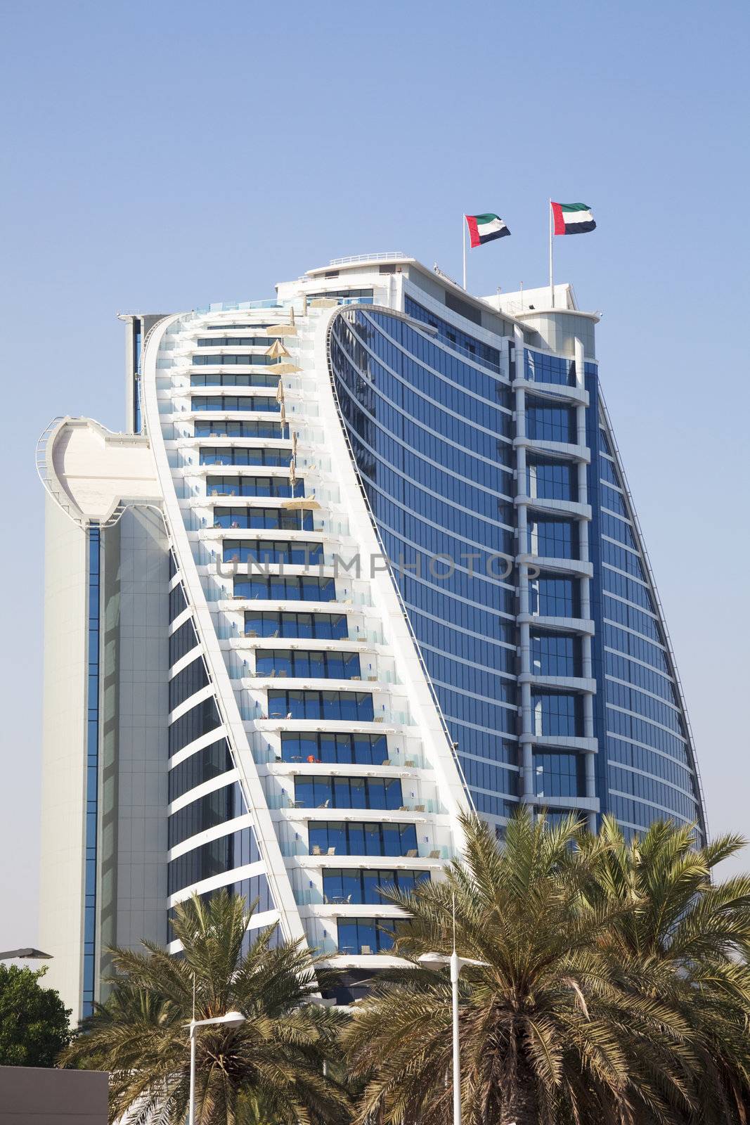 Image of a modern building at Jumeirah, Dubai, United Arab Emirates.
