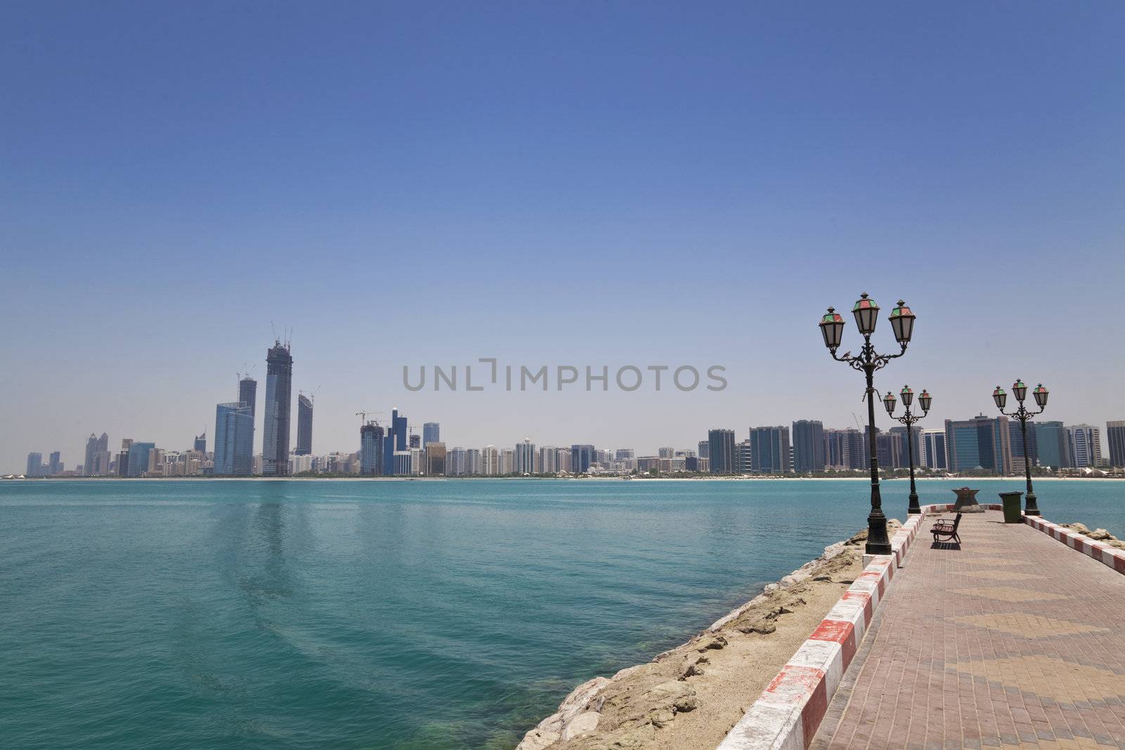 Image of Abu Dhabi skyline, United Arab Emirates.

