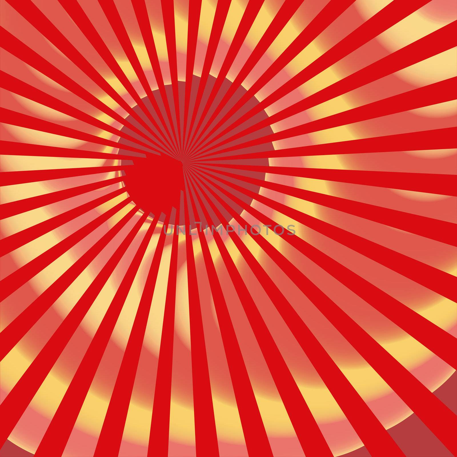 red golden starburst background with spiral effect