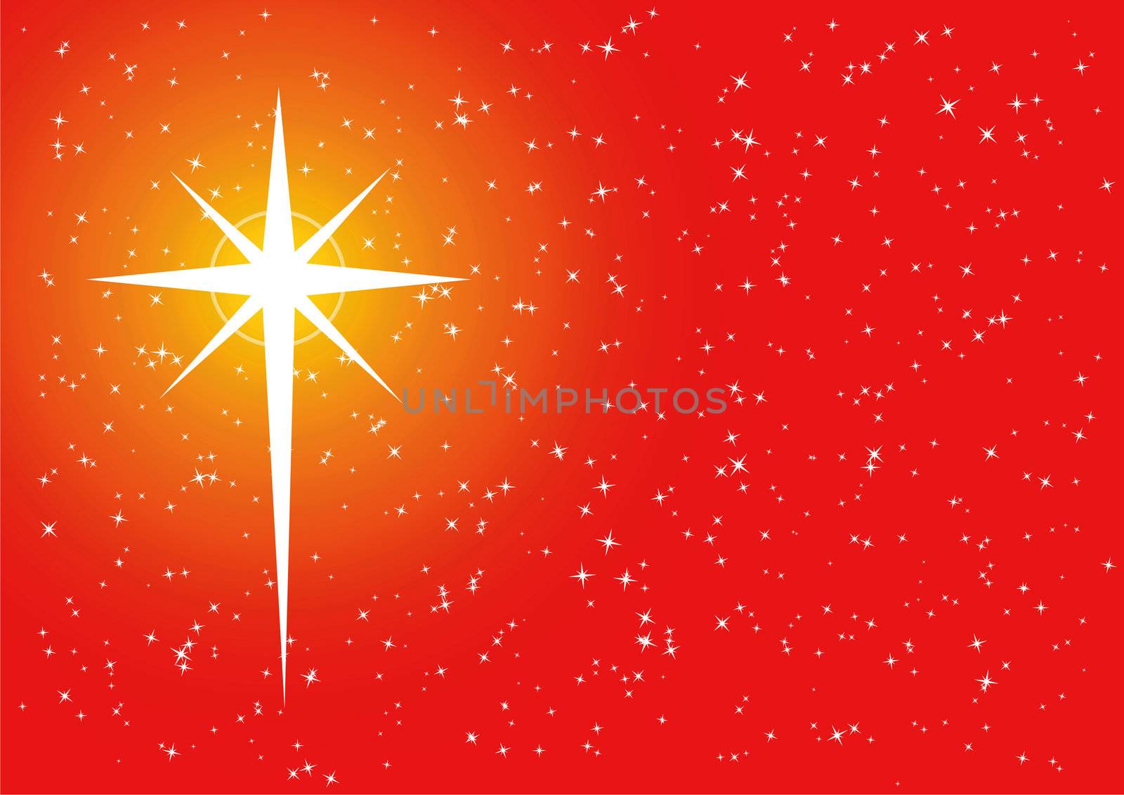 red golden xmas cross star by hospitalera