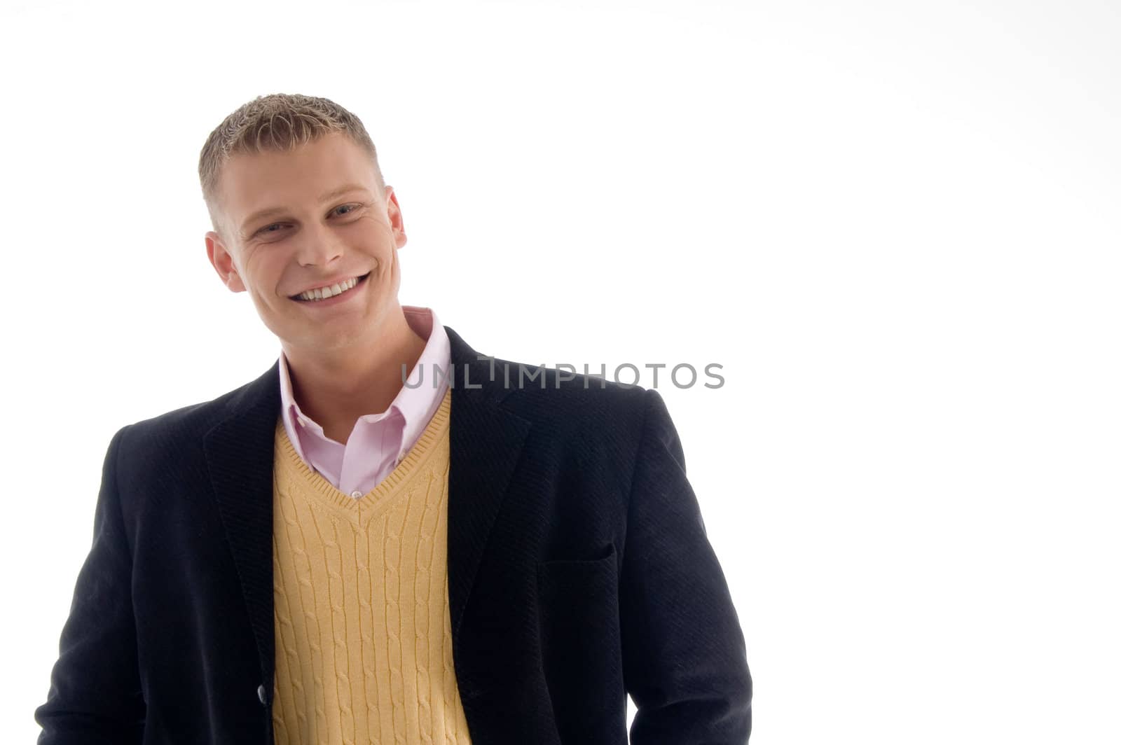 portrait of smiling businessman on an isolated background