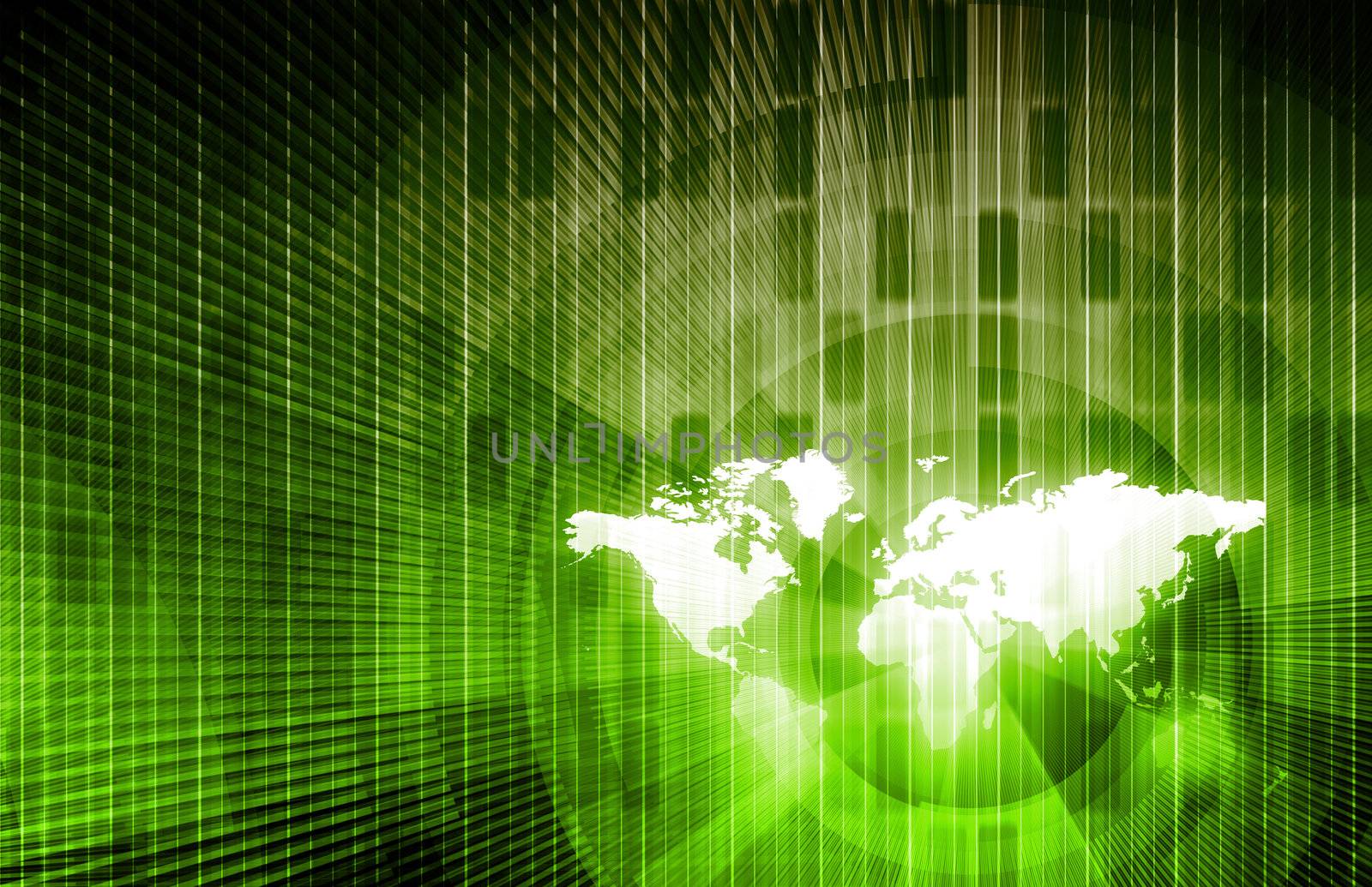 Global Network Concept as a Illustration Art