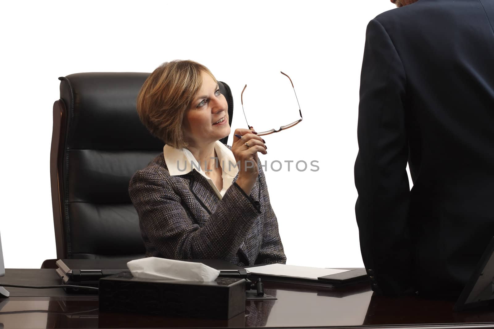 Woman Executive in casual meeting with another team member