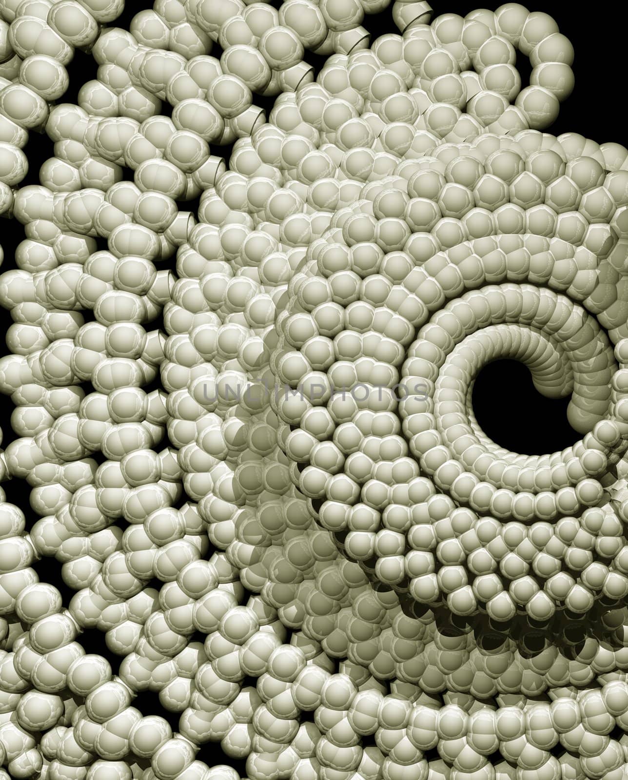 Abstract organic form on black background - 3d illustration