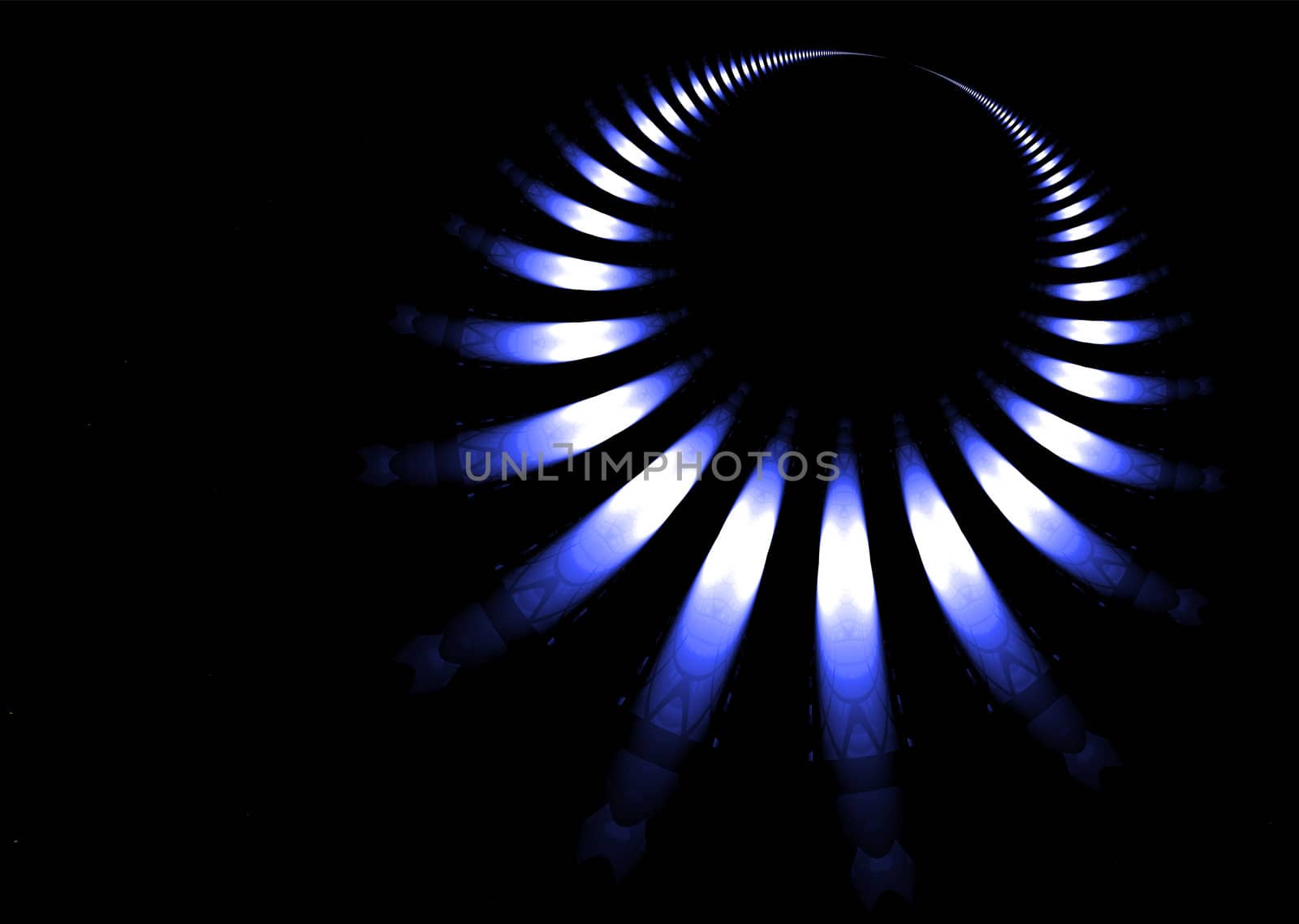 Gas ring abstract background in blue and black