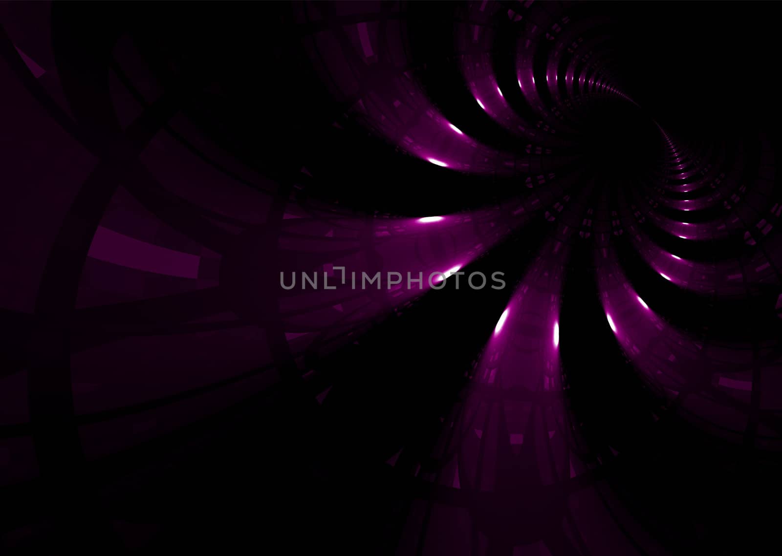Abstract space tunnel in magenta dissapearing into darkness