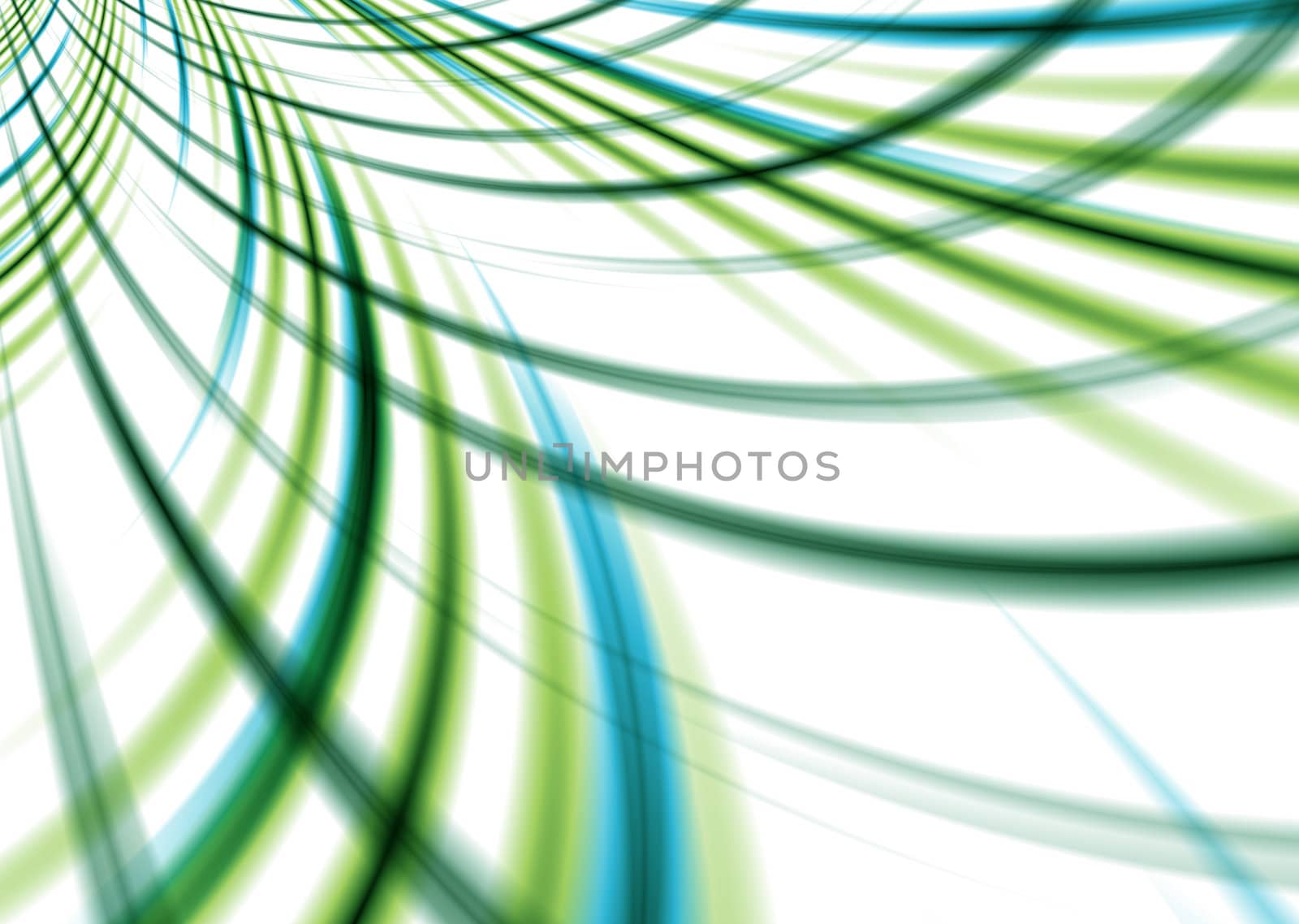 Abstract woven background with intersecting lines in green and blue