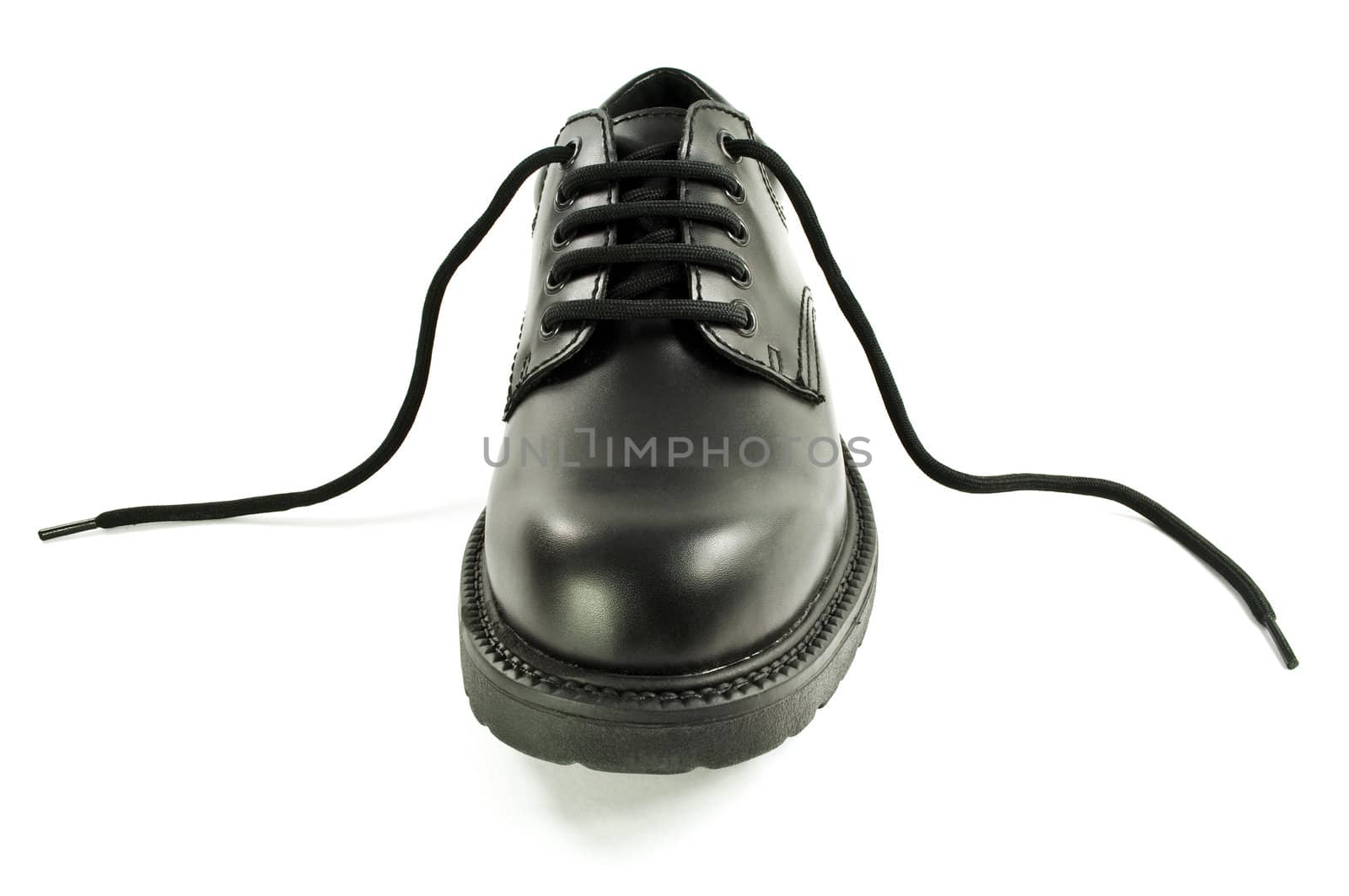 Black men's leather shoe. by FER737NG