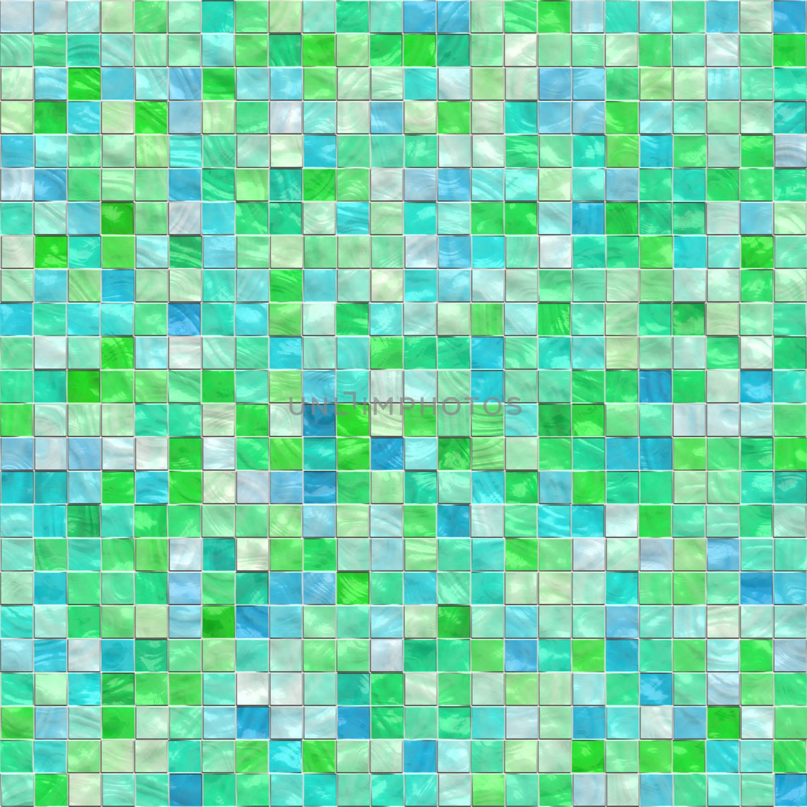 smooth irregular green background of bathroom or swimming pool tiles or wall, tiles seamlessly as a pattern