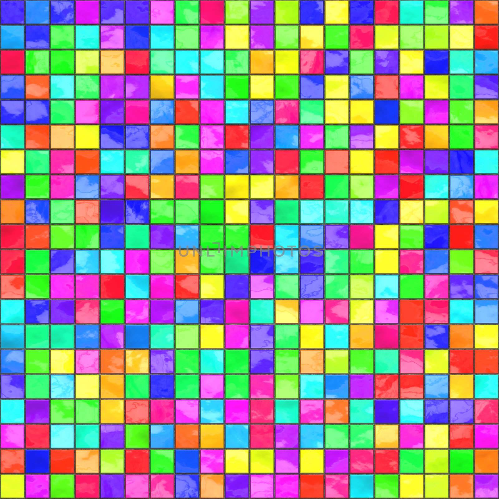 multicolored small neon tiles background, tiles seamlessly as a pattern