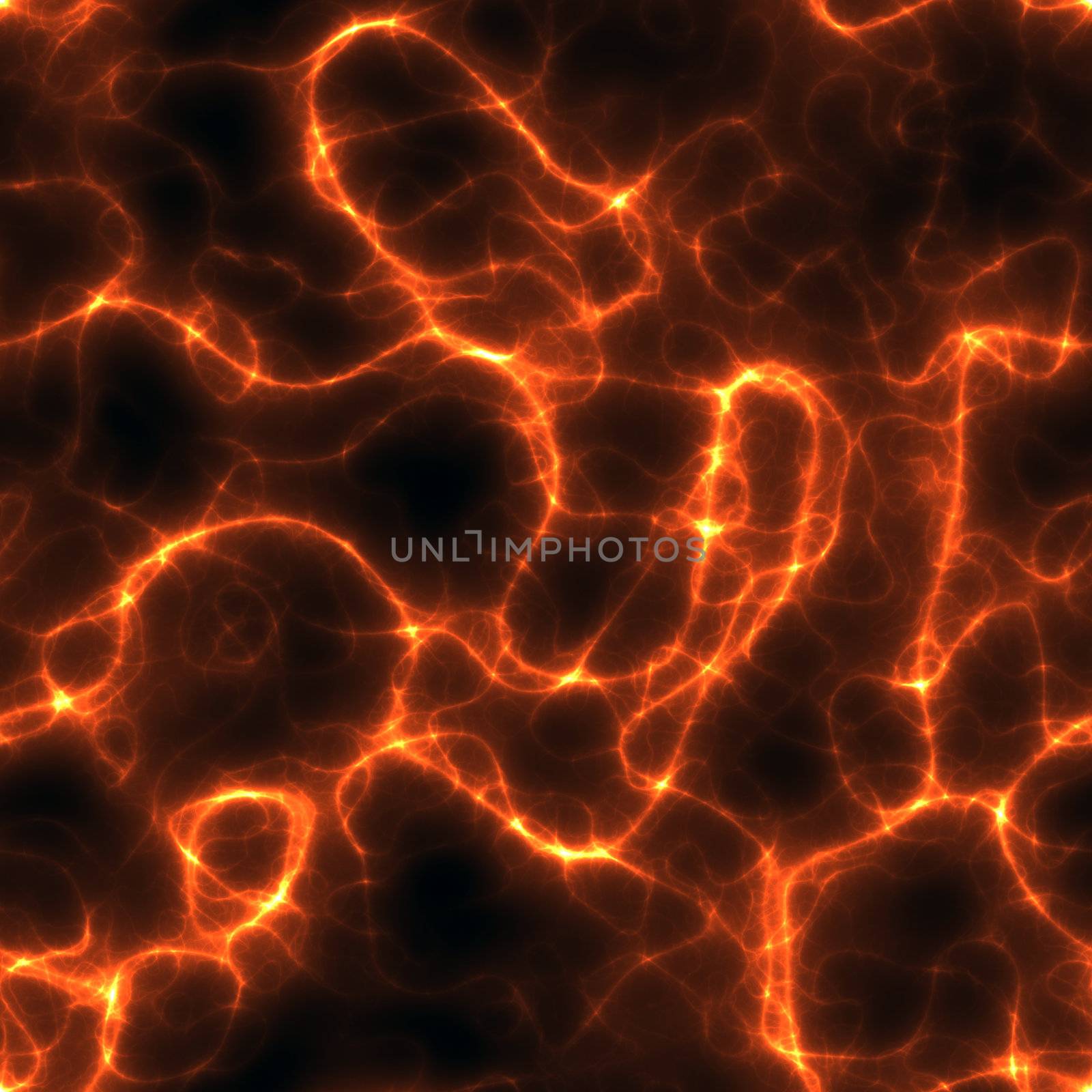abstract neon orange electricity or neuron lines over black, seamlessly tillable as a pattern