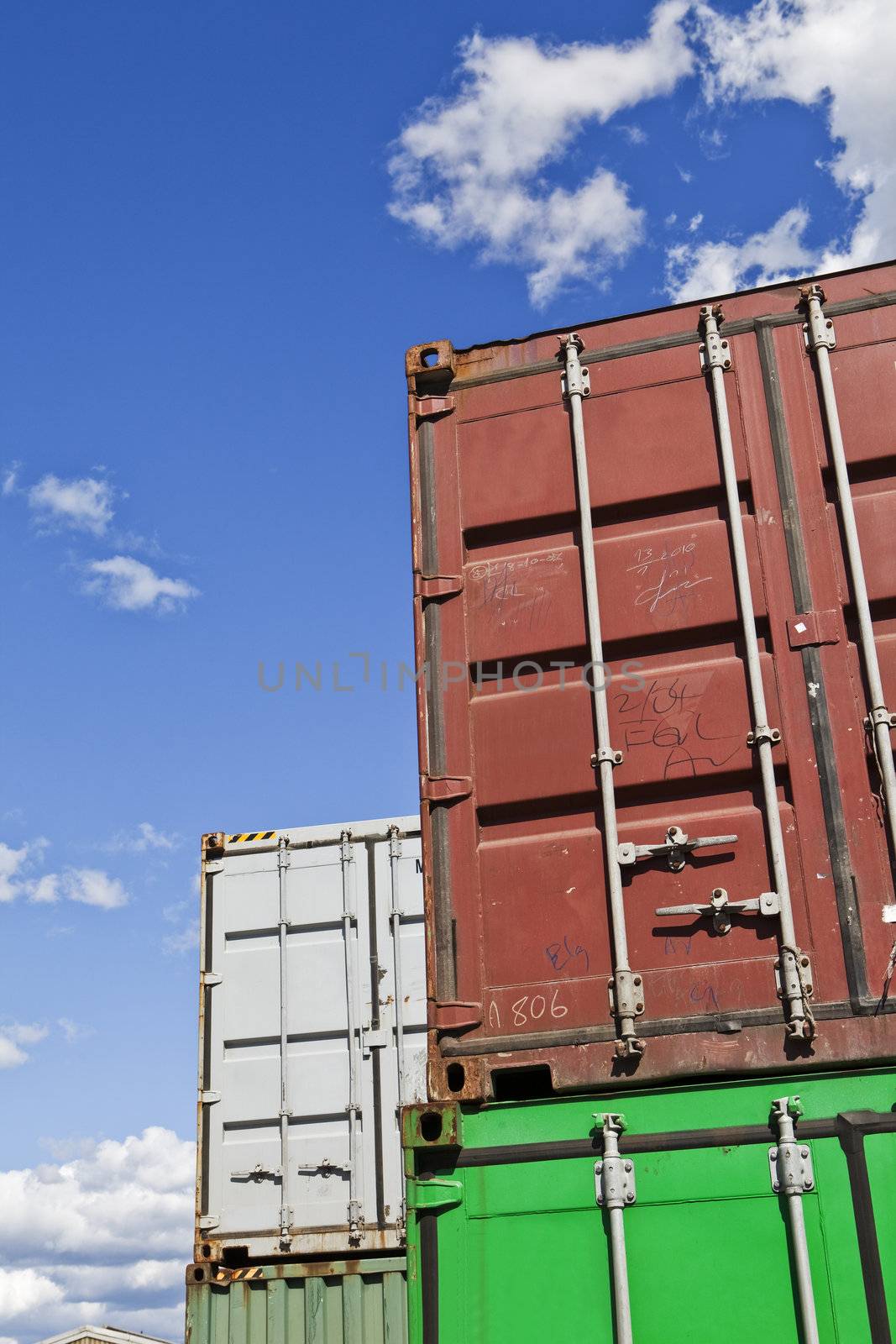Cargo Containers in front of blue sky