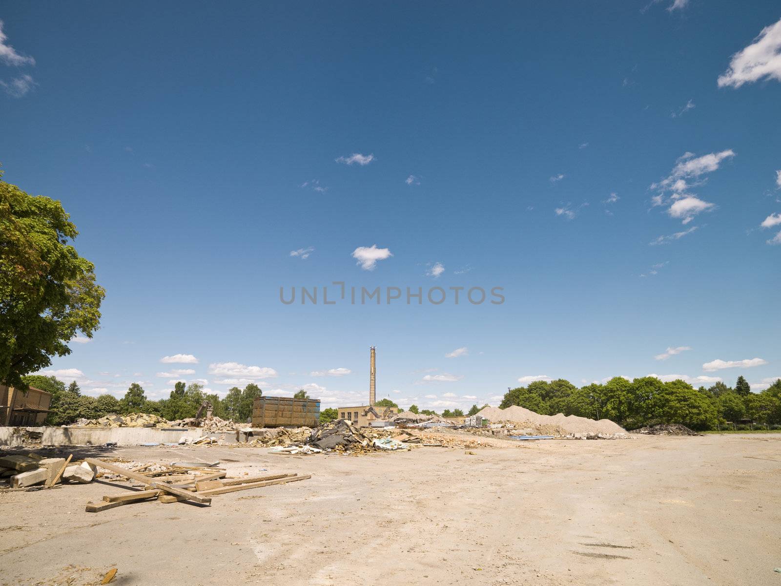 Demolished Neighbourhood on a sunny day