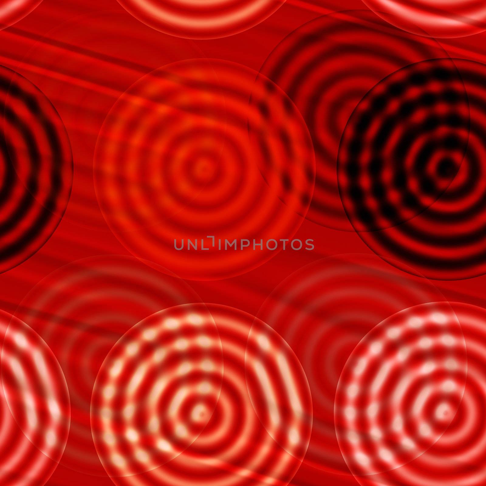 red and black circles, will tile seamlessly as a pattern
