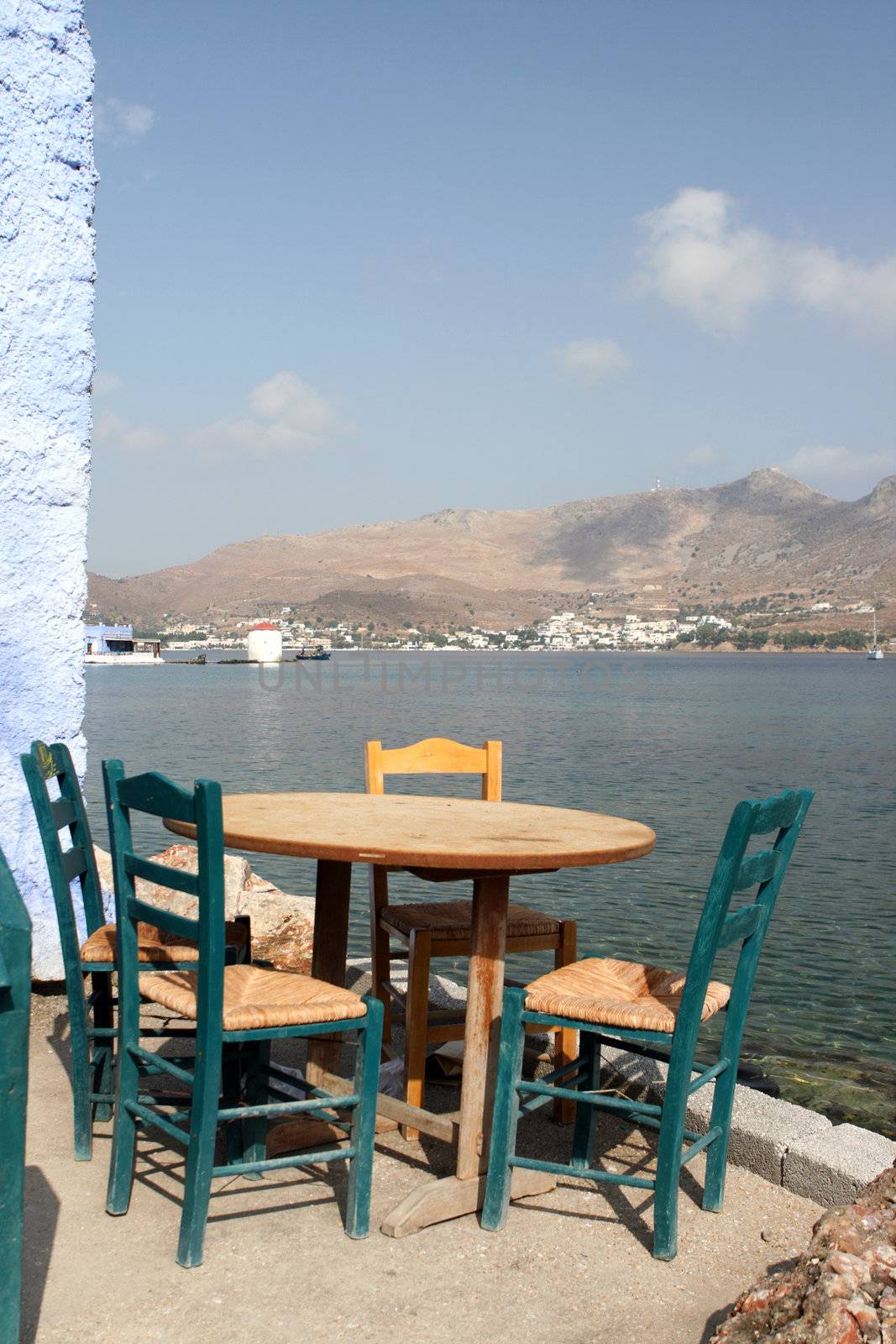 detail from traditional greek taverna Leros island dodecanese greece