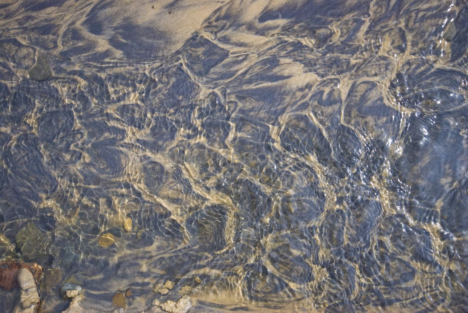 ripples of small waves in low water