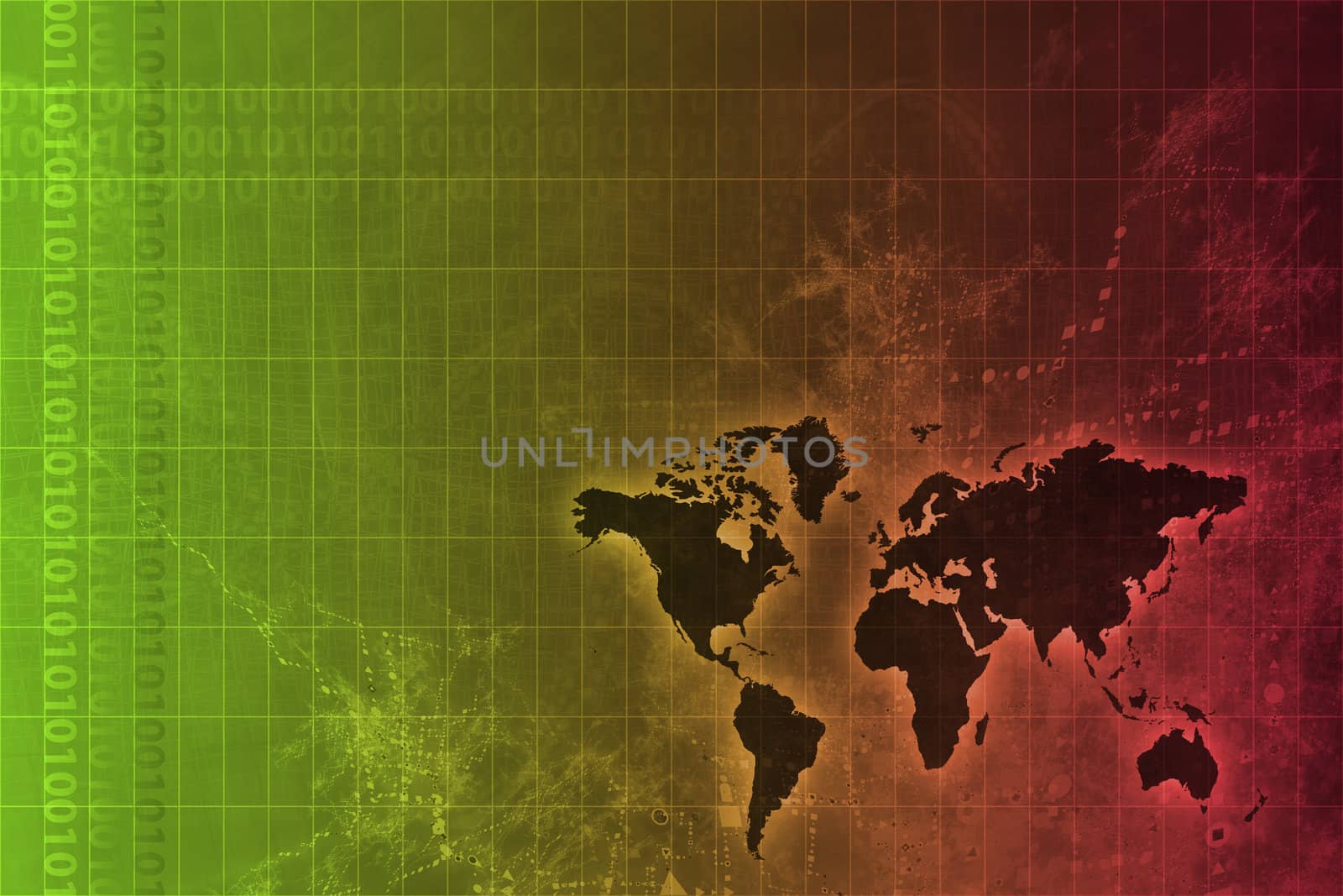 Corporate Worldwide Growth Abstract Background With Map 