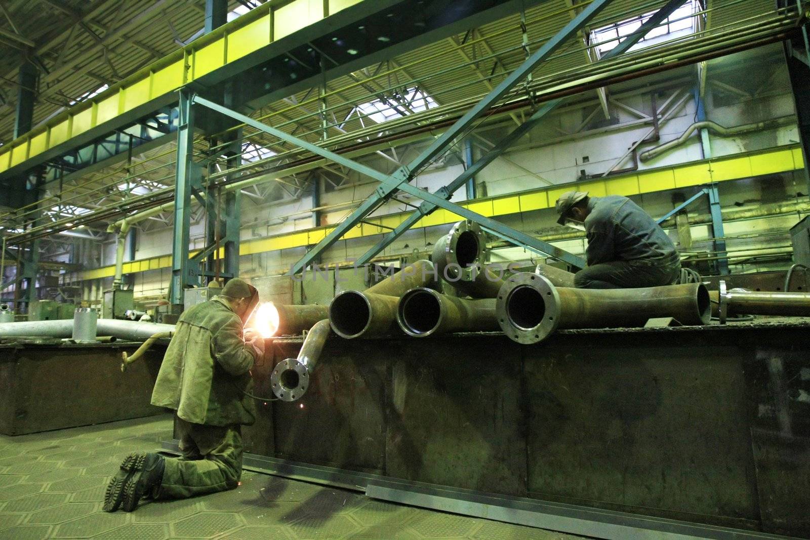 KHERSON REGION, UKRAINE - NOV 4:  Worker of JSC Kherson Shipyard, Kherson during open doors day on November 04, 2007 in Kherson region, Ukraine