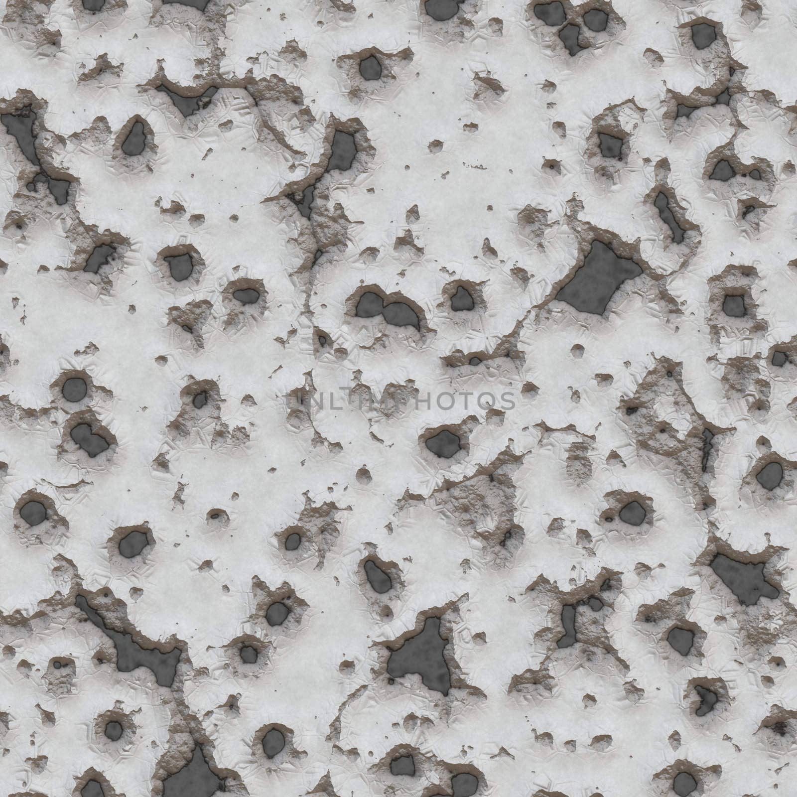 worn out wall with bullet holes, will tile seamlessly