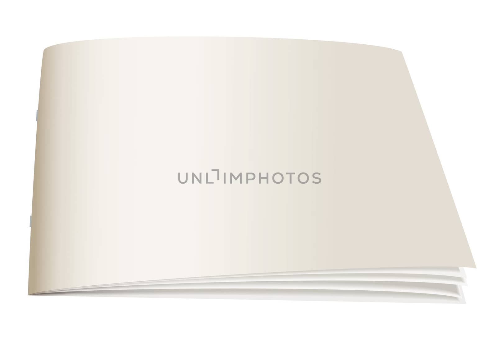 White paper back book with fan open pages