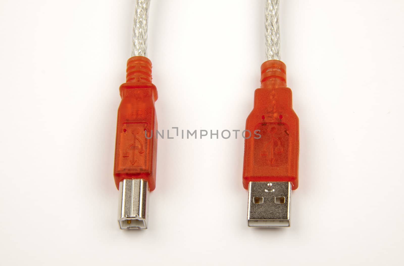 USB type A and USB type B connectors