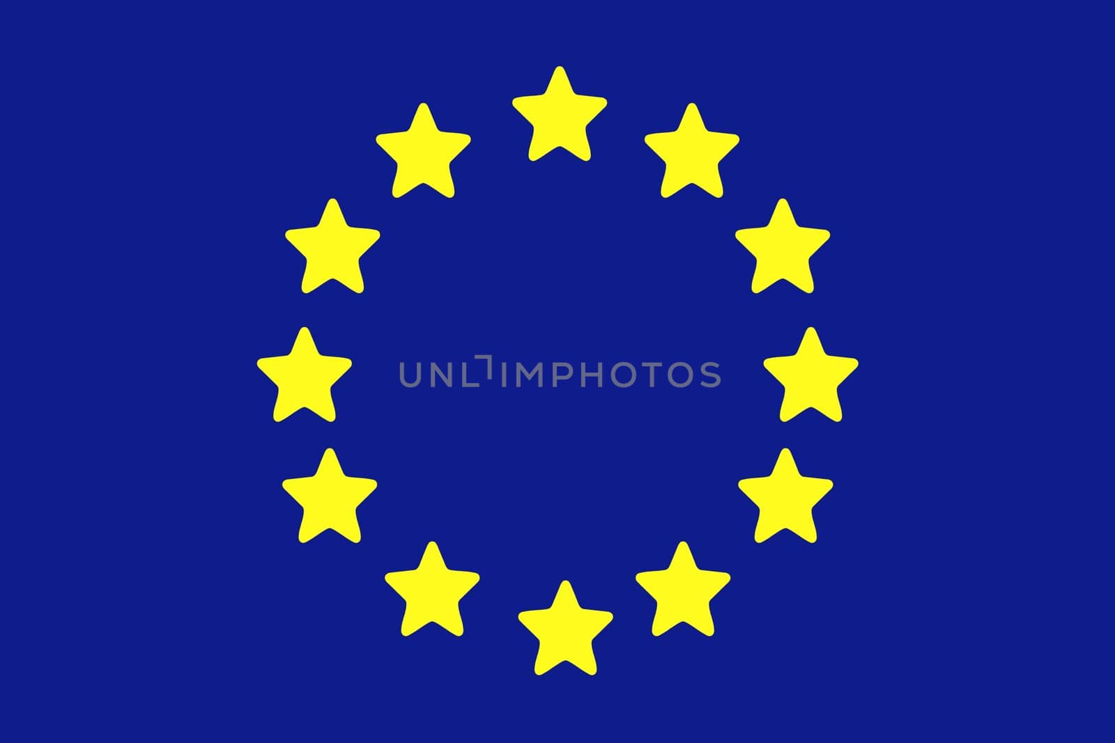 European union flag with rounded stars