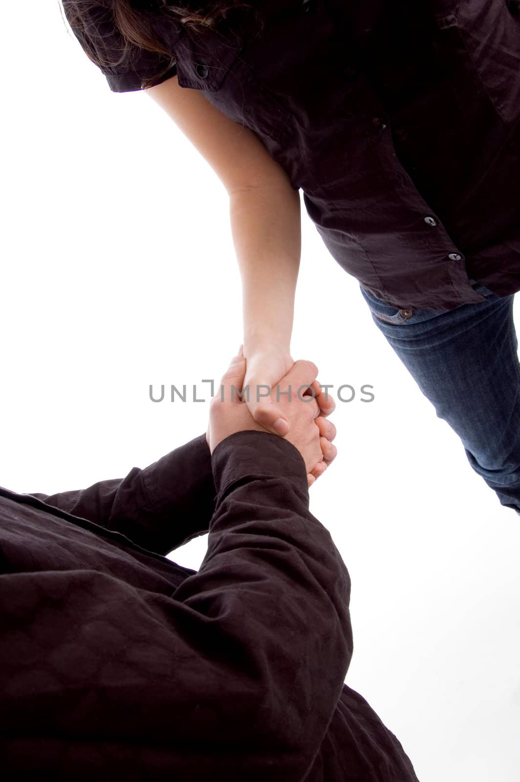 people hand shaking on an isolated background