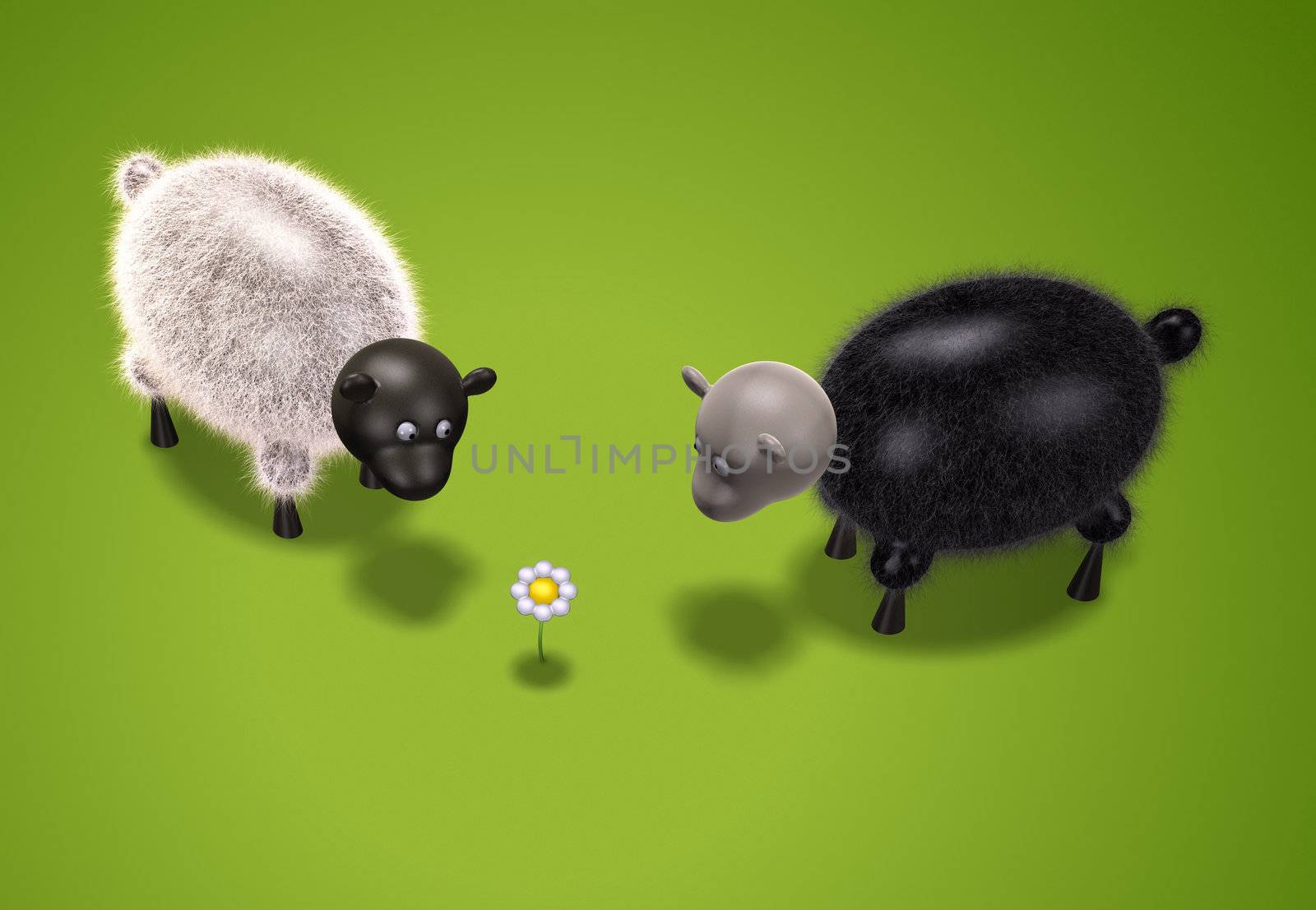 An image of two nice rendered sheep